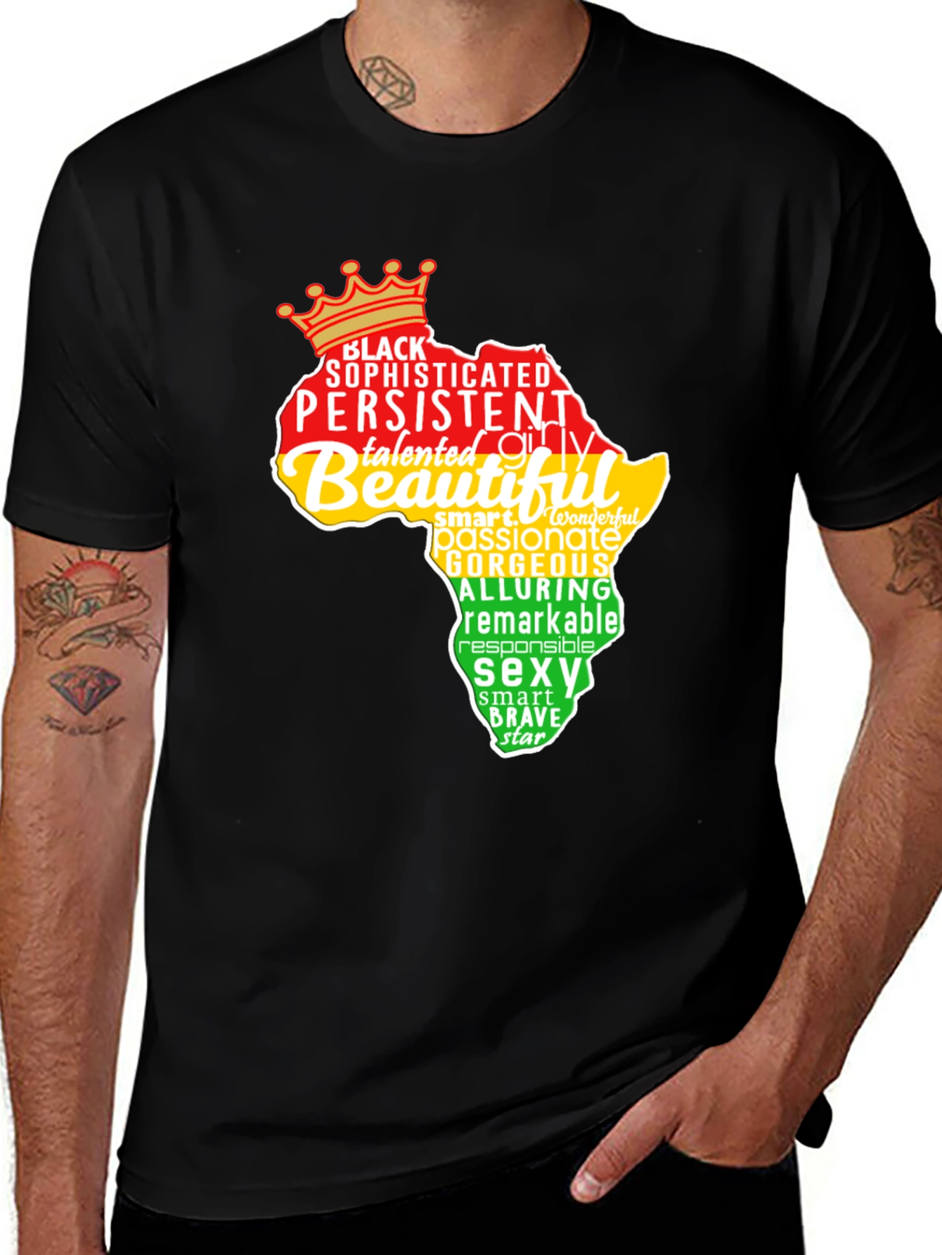Black Pride T-Shirt - Africa Word Art