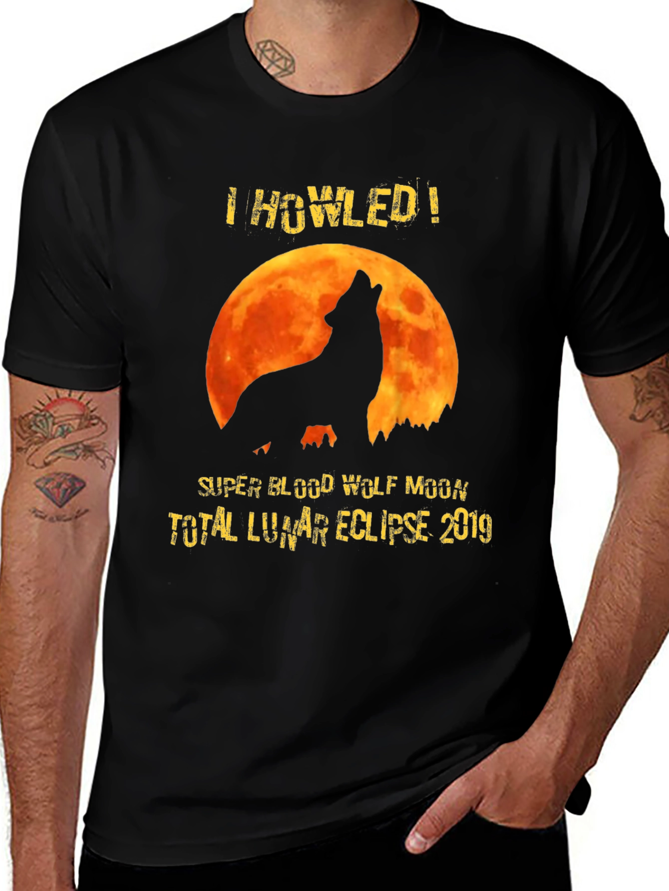 I Howled Wolf Moon Eclipse Graphic Tee
