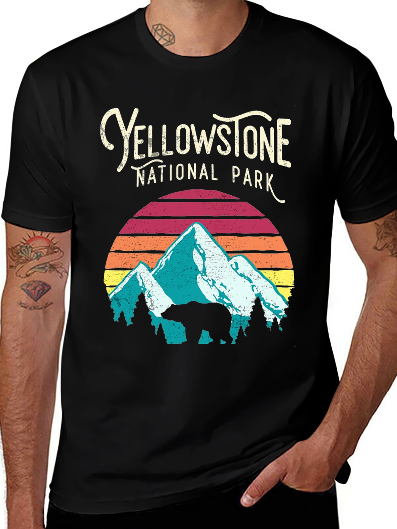 Variant 4 of Yellowstone National Park Bear Graphic T-Shirt