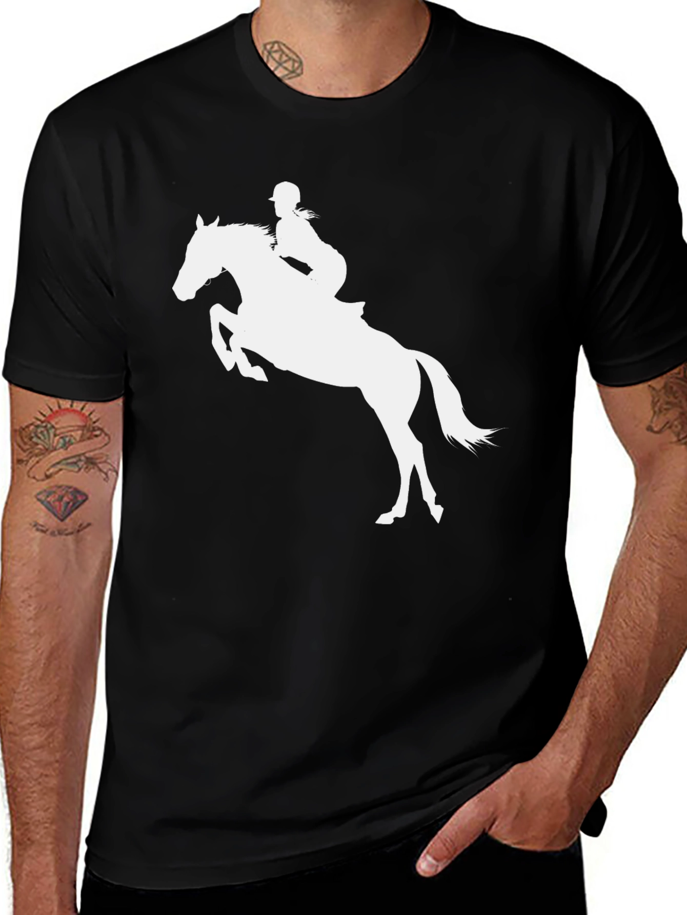 Variant 13 of Equestrian Horse Riding T-Shirt - Black