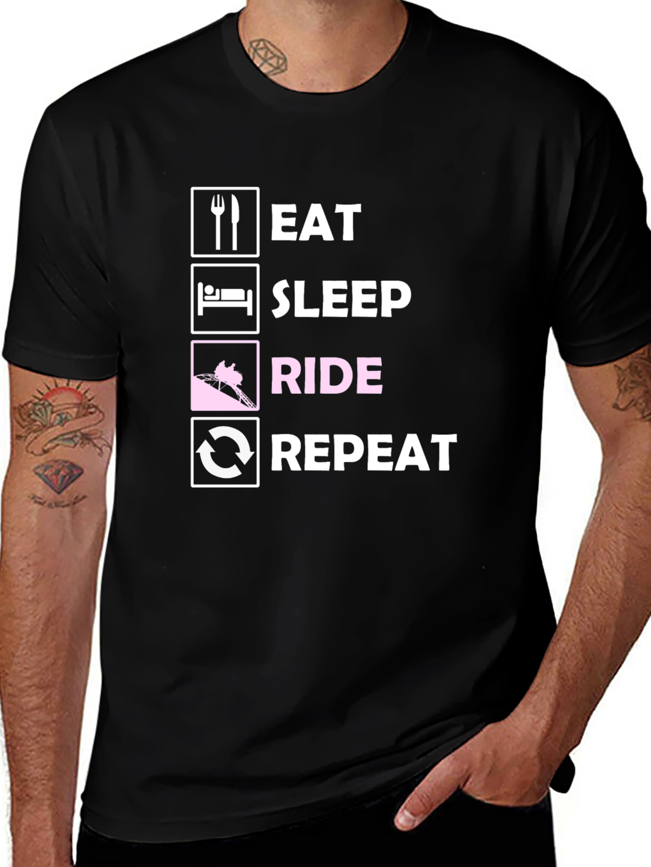 Variant 8 of Eat Sleep Ride Repeat T-Shirt