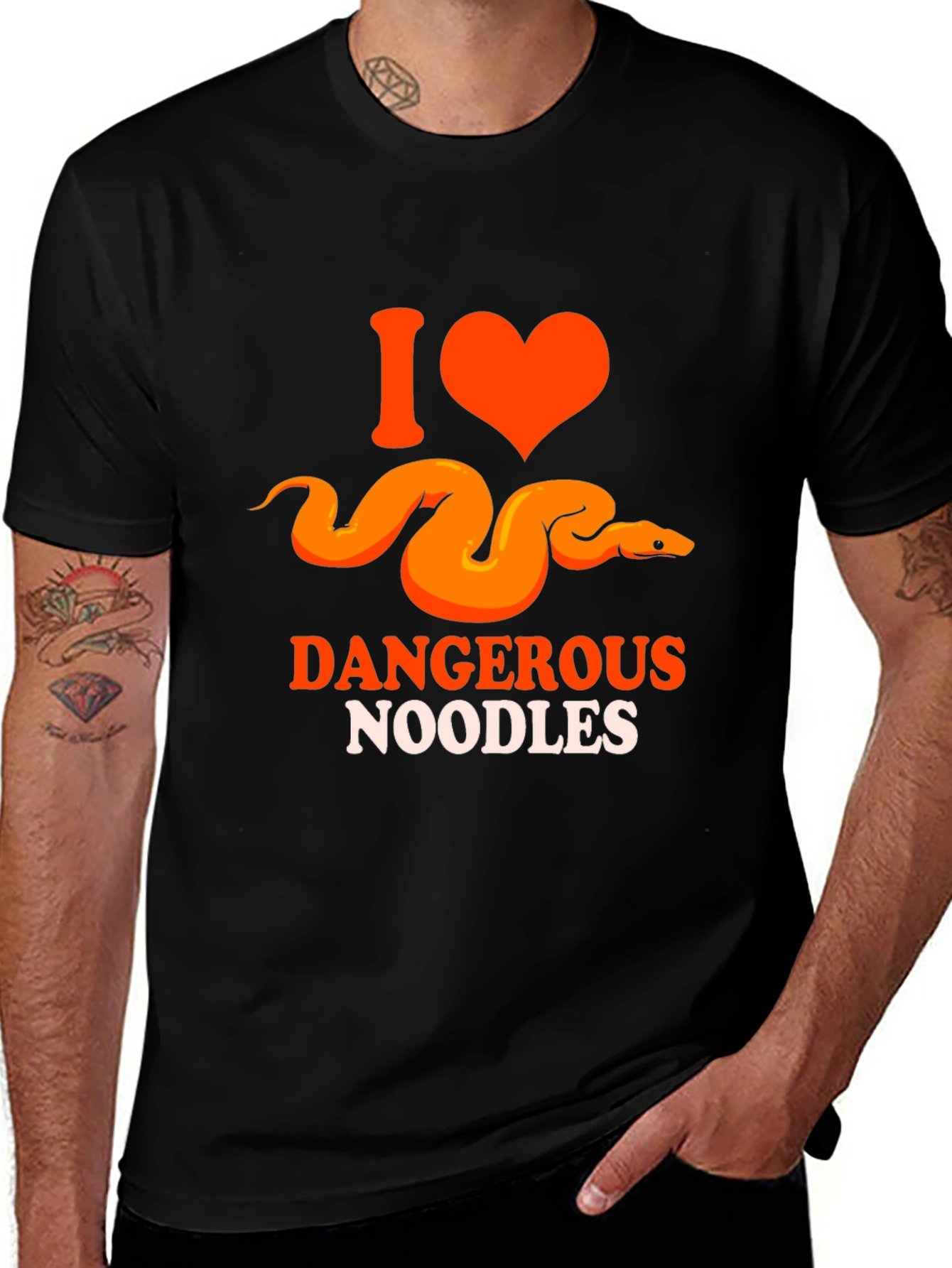 Variant 26 of I Heart Dangerous Noodles Snake T-Shirt