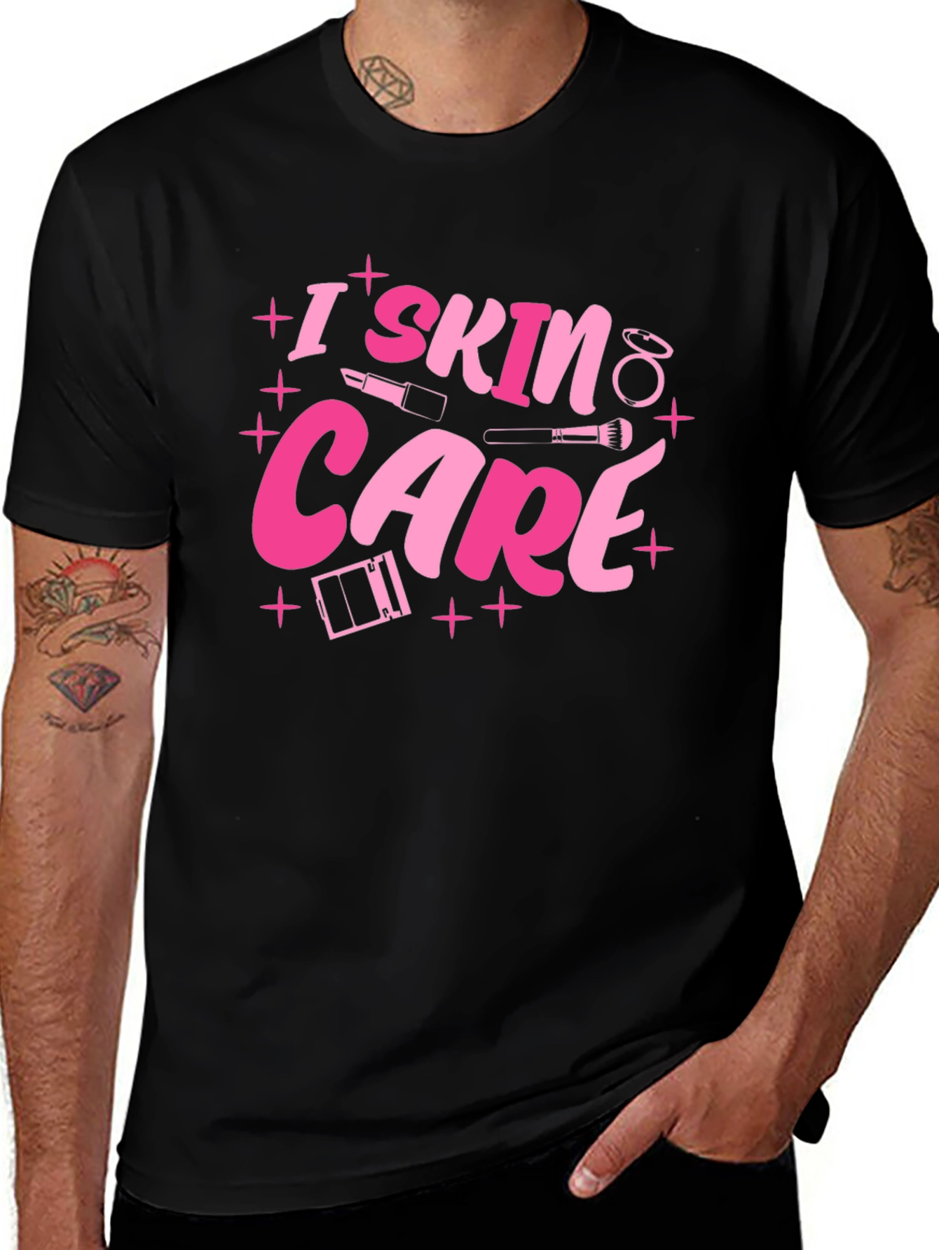 Variant 7 of I Skin Care T-Shirt - Black, Graphic Print