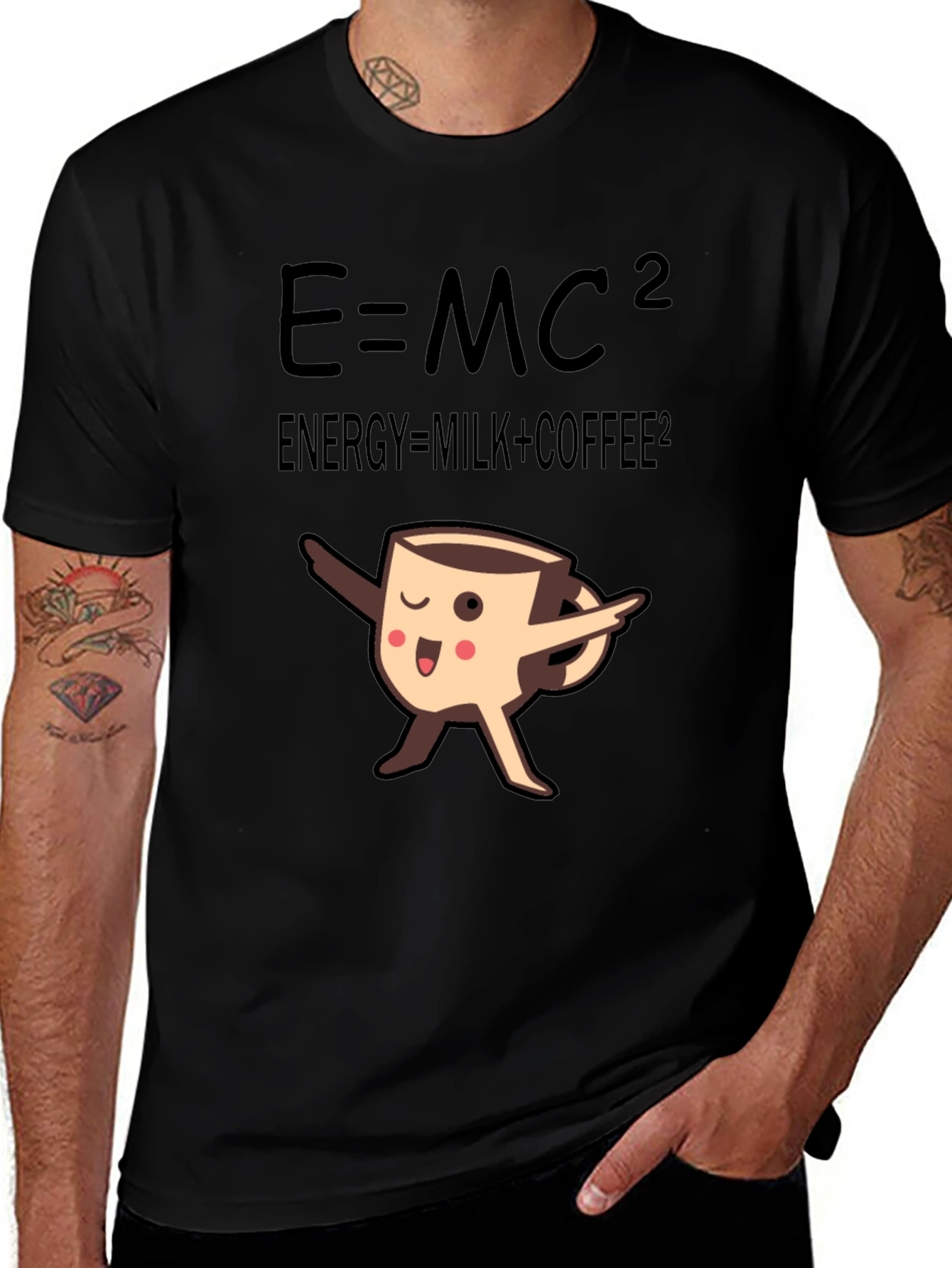 Variant 28 of Energy = Milk + Coffee T-Shirt - Funny Physics Tee