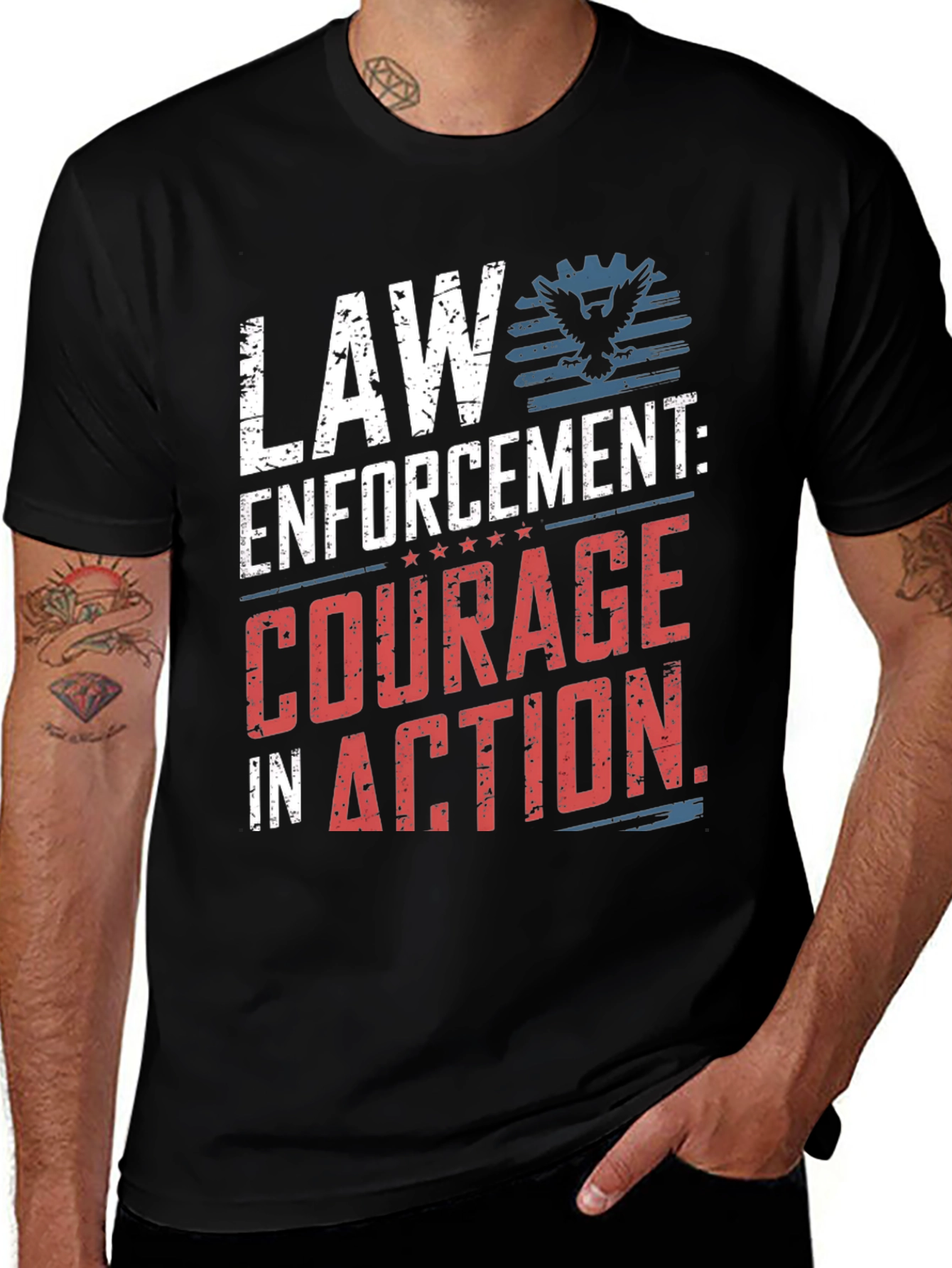 Variant 29 of Law Enforcement Courage in Action Graphic T-Shirt