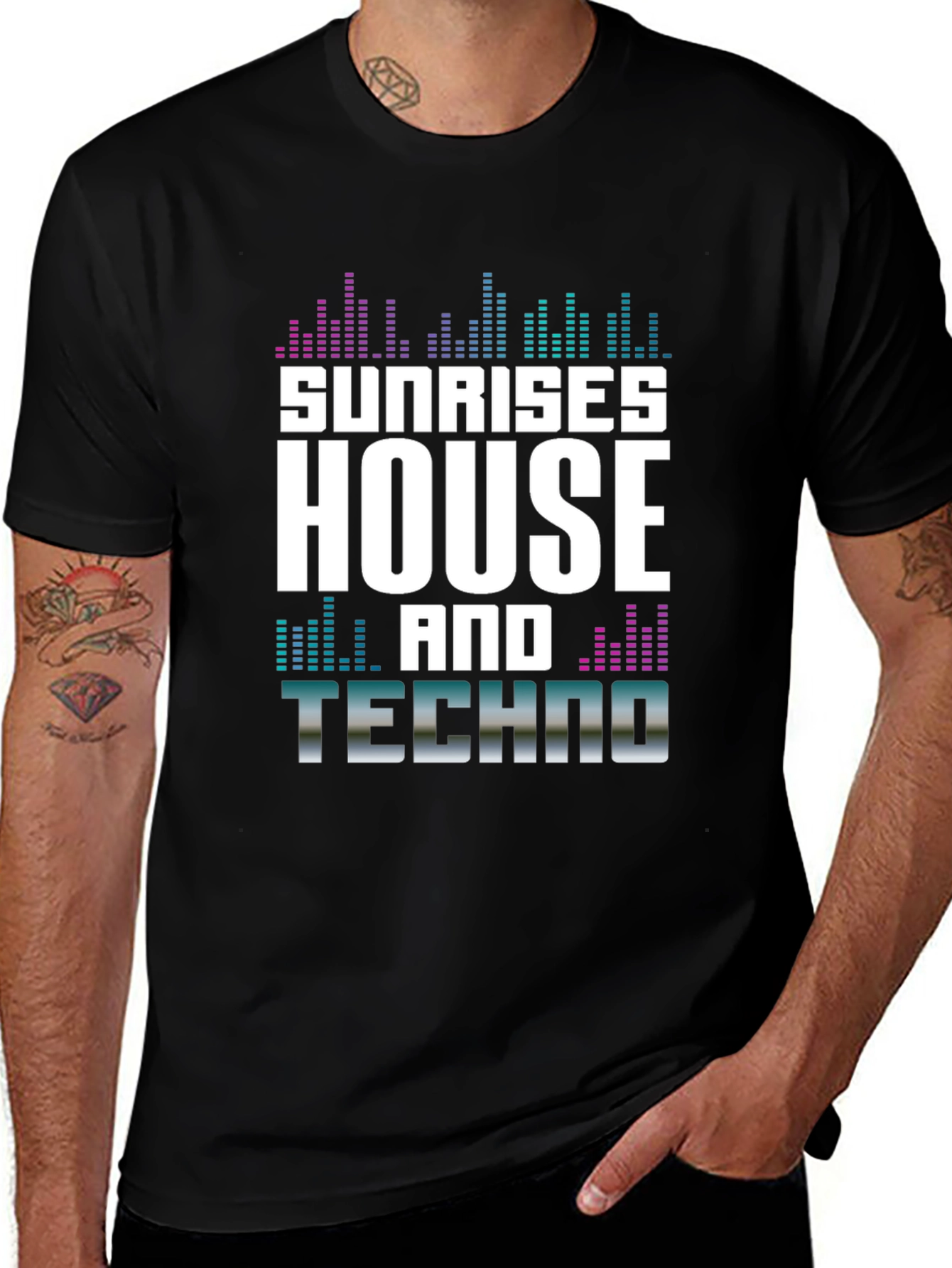 Variant 7 of Sunrises House and Techno Graphic Tee
