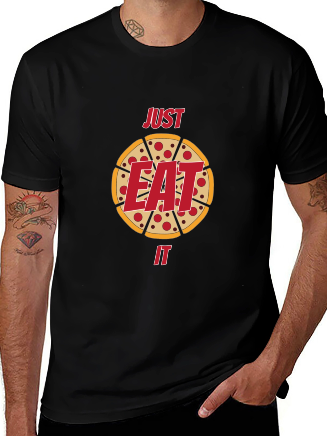 Variant 30 of Just Eat It Pizza Graphic Tee - Casual Comfort