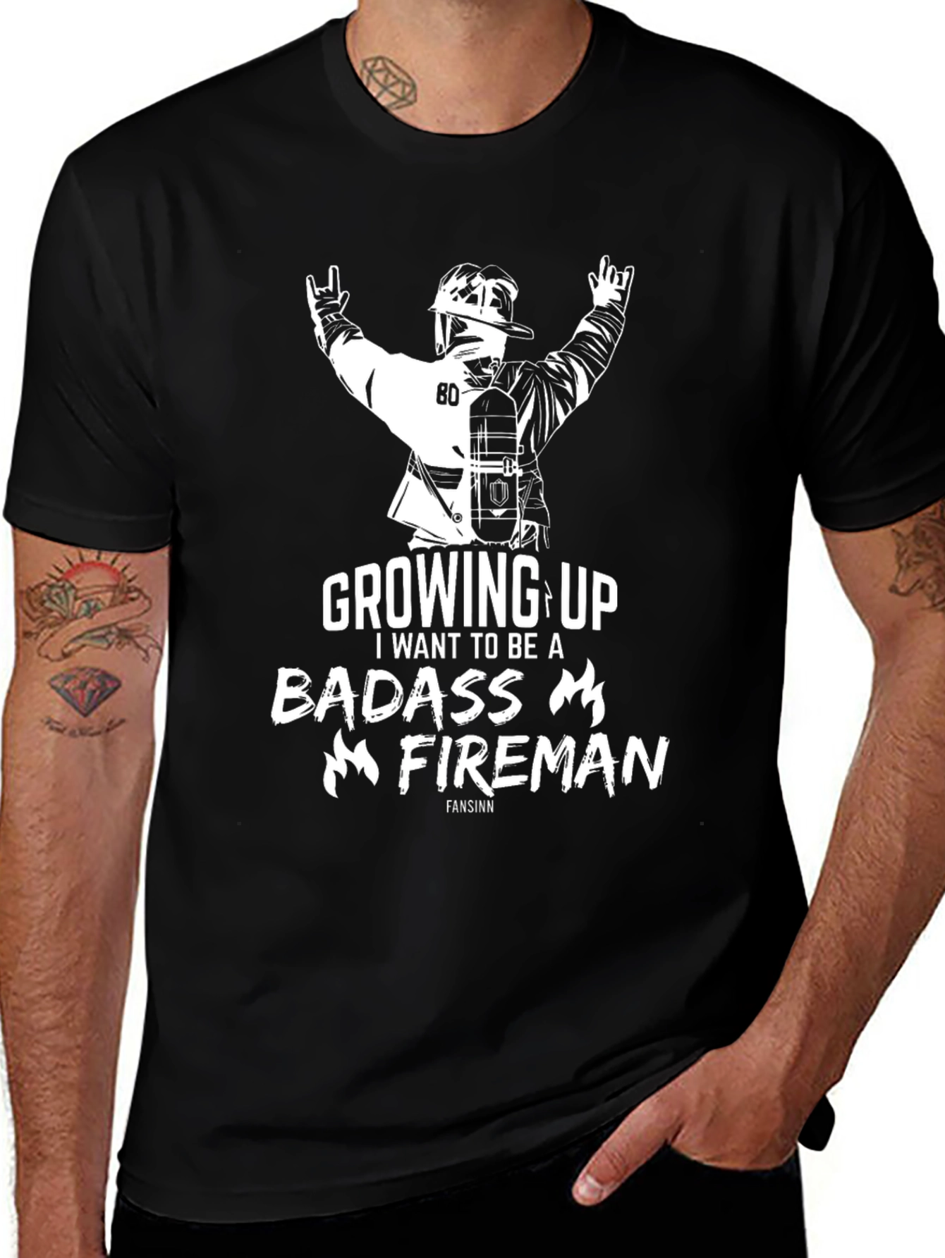 Badass Fireman T-Shirt - Adult Unisex