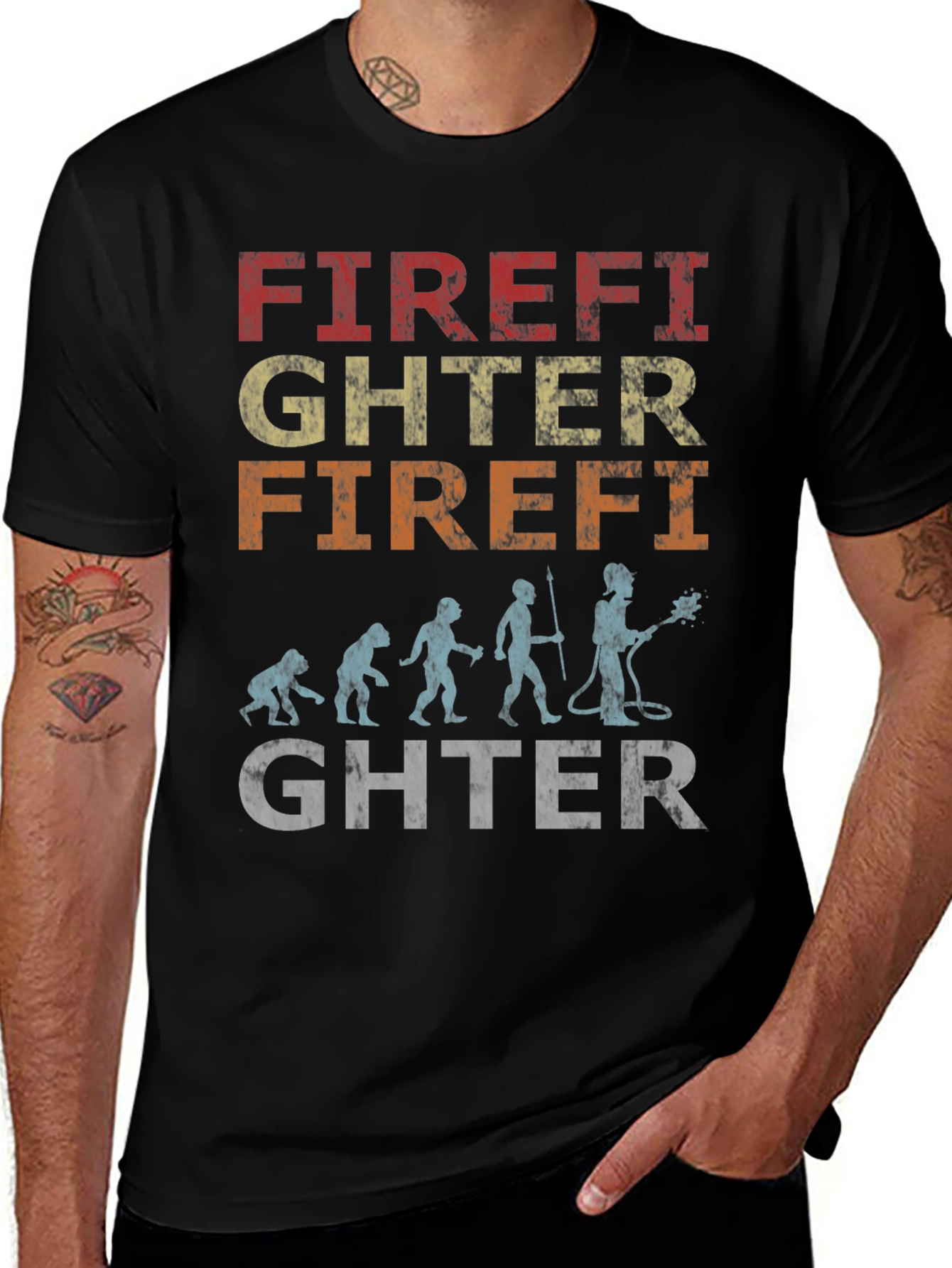 Variant 19 of Firefighter Evolution Graphic T-Shirt