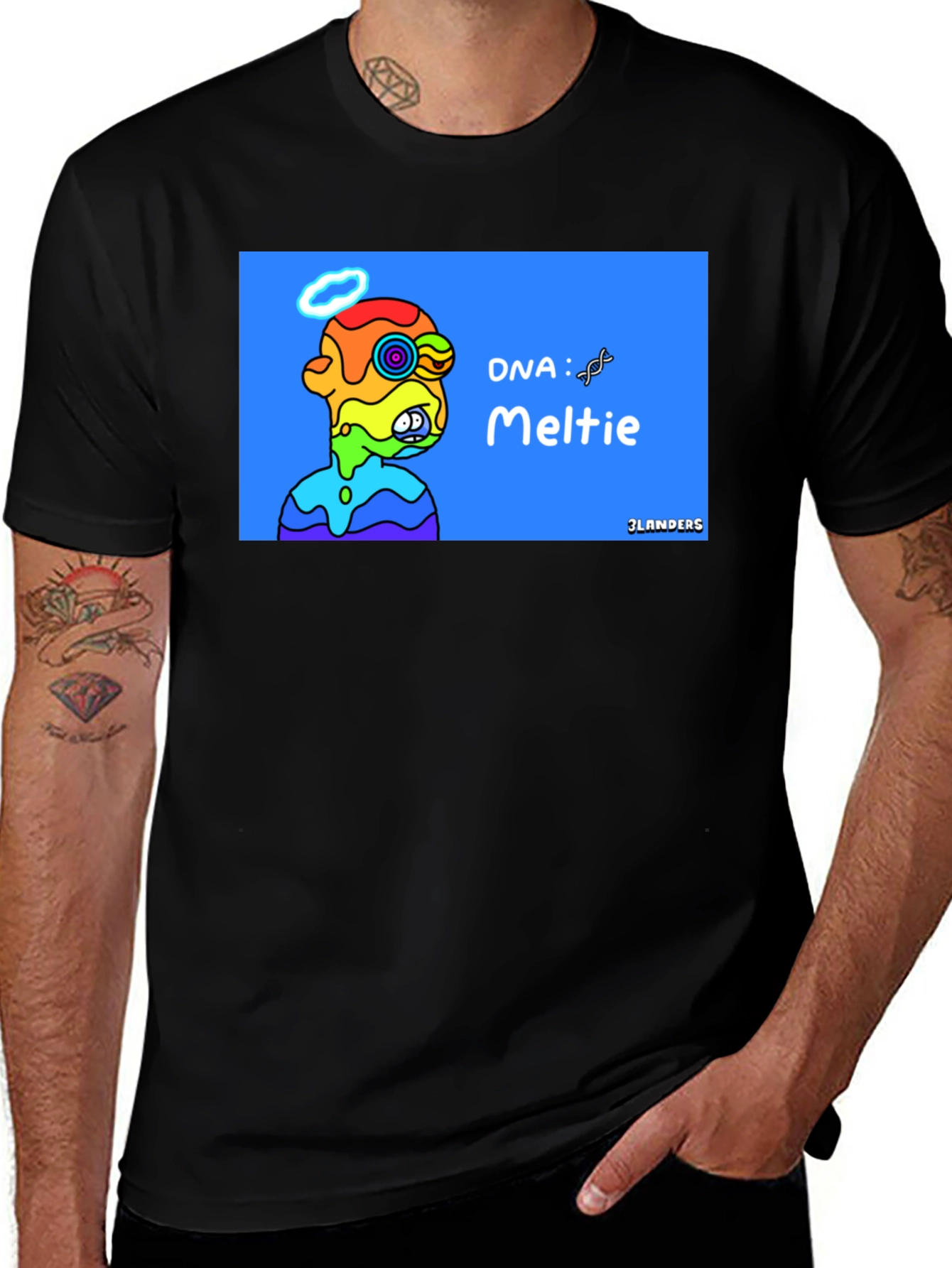Variant 5 of Melting Rainbow Character Graphic Tee - Cool Unique Design