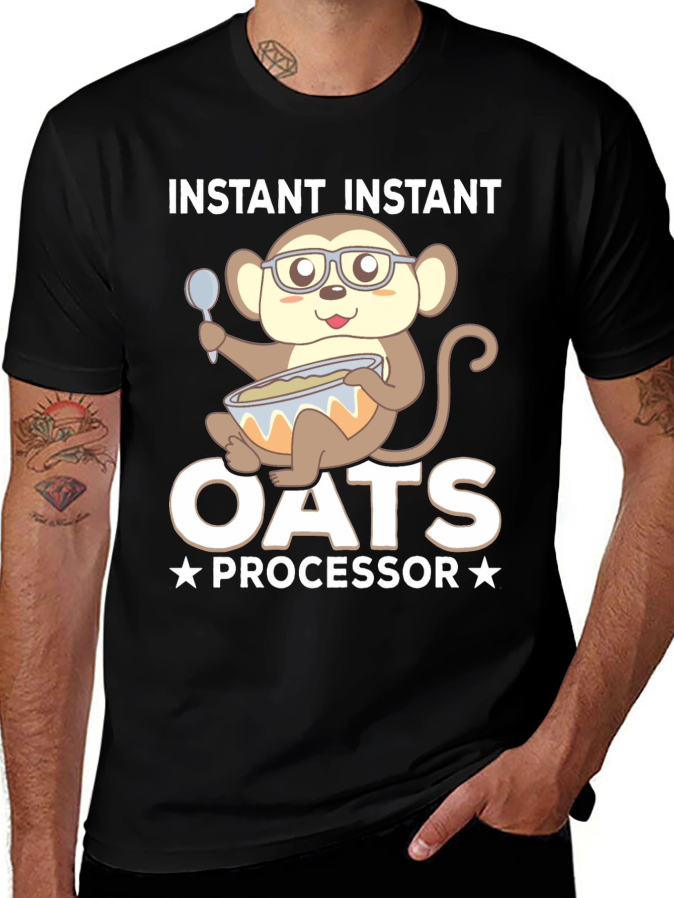 Variant 20 of Instant Oats Processor Funny Monkey T-Shirt