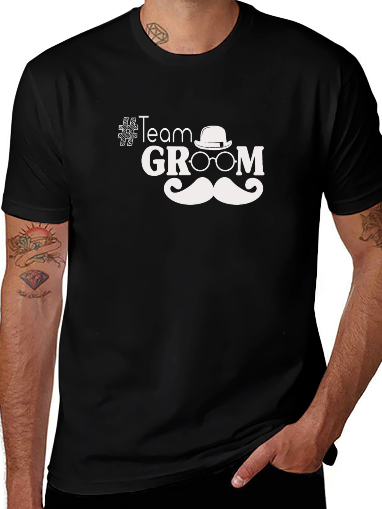 Variant 24 of Team Groom Black T-Shirt