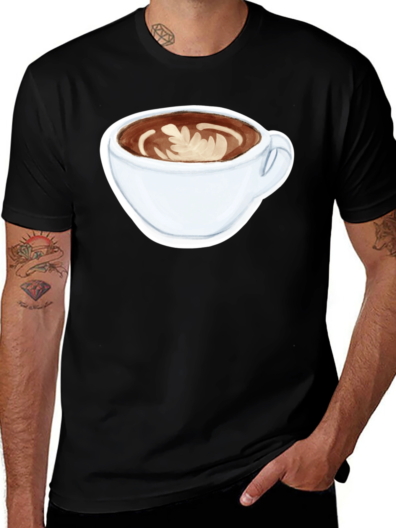 Latte Art T-Shirt - Coffee Lover Tee