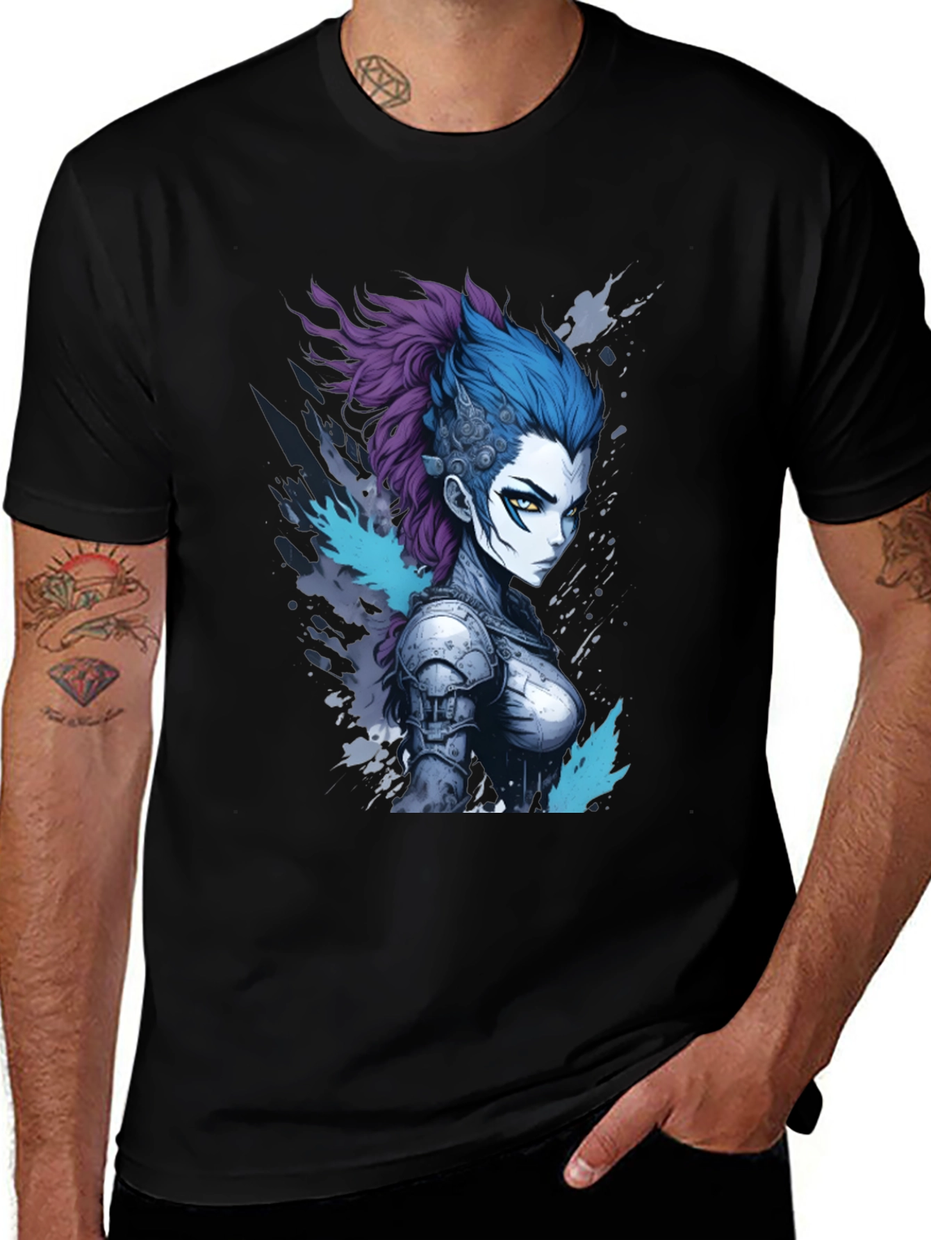 Variant 16 of Anime Warrior Graphic Tee - Cool Design