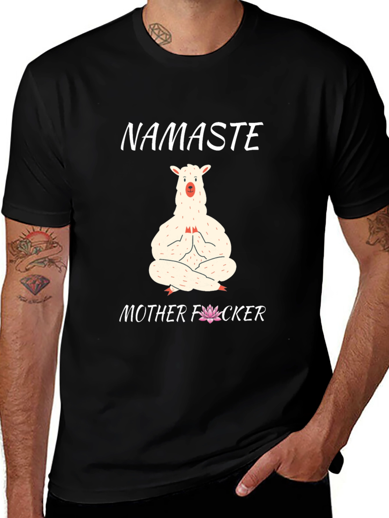 Variant 5 of Namaste Llama Graphic T-Shirt - Funny Yoga Tee