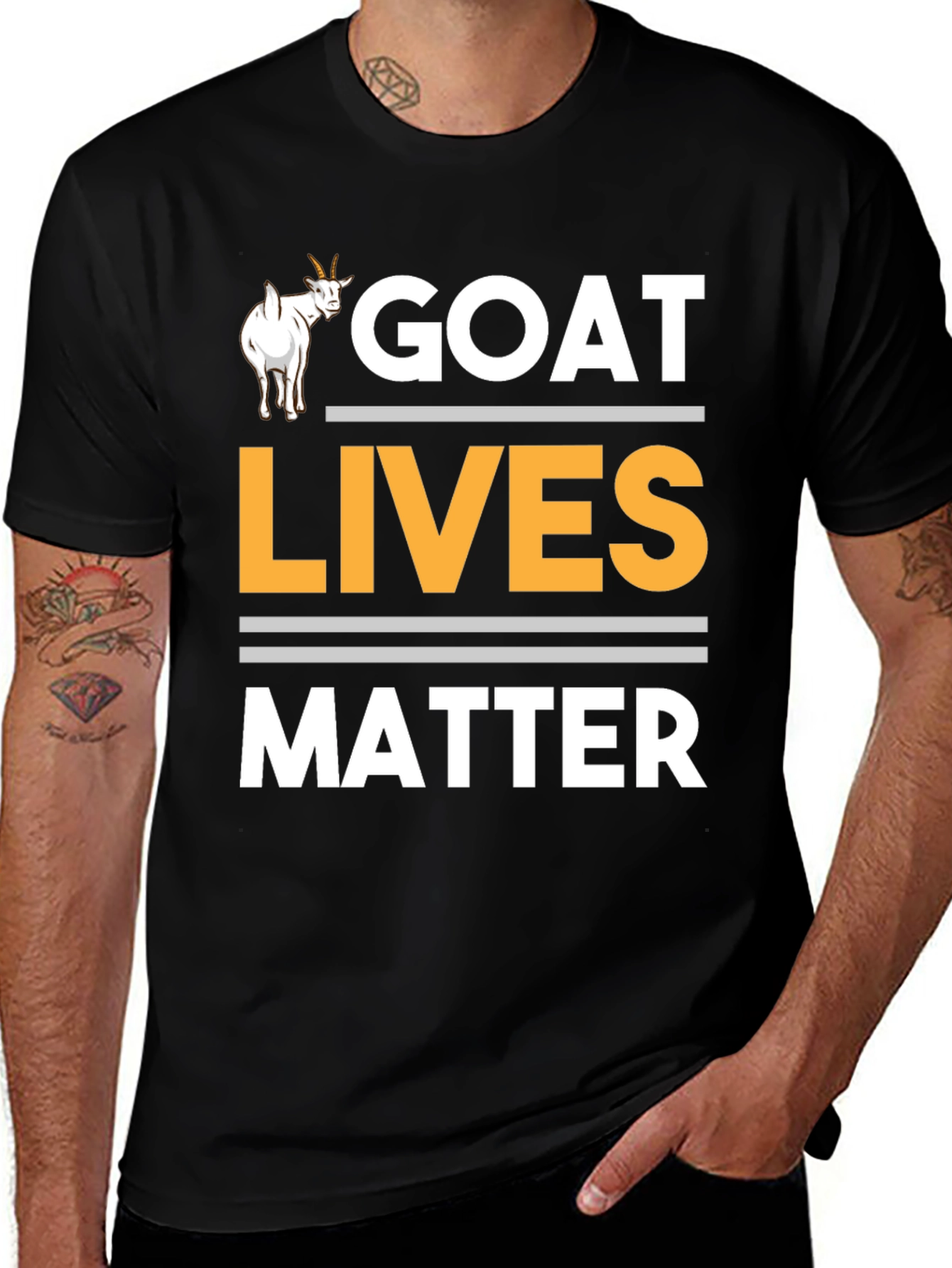 Variant 10 of Goat Lives Matter T-Shirt - Funny Graphic Tee