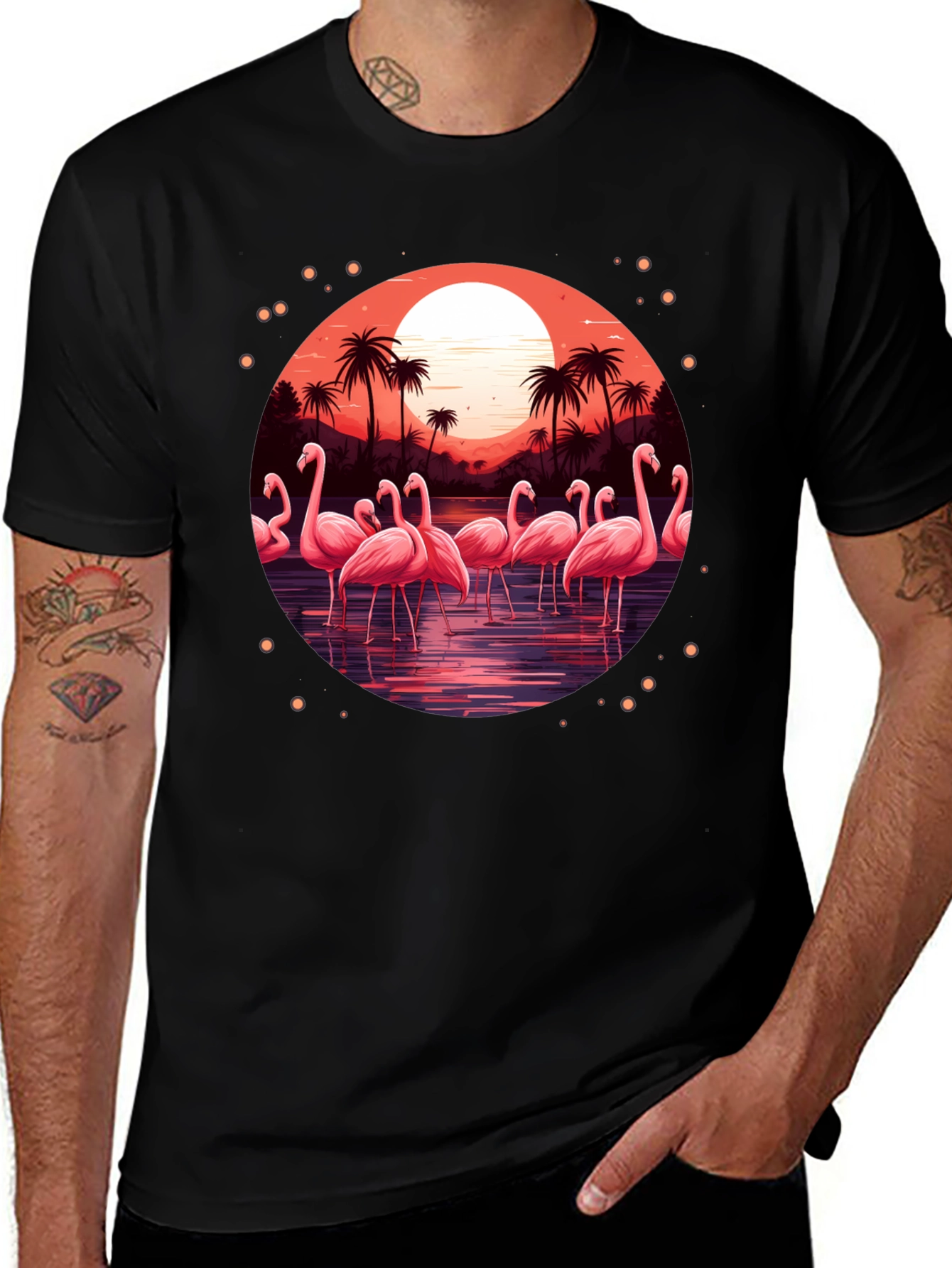 Variant 5 of Flamingo Sunset Graphic Tee - Tropical Vibes