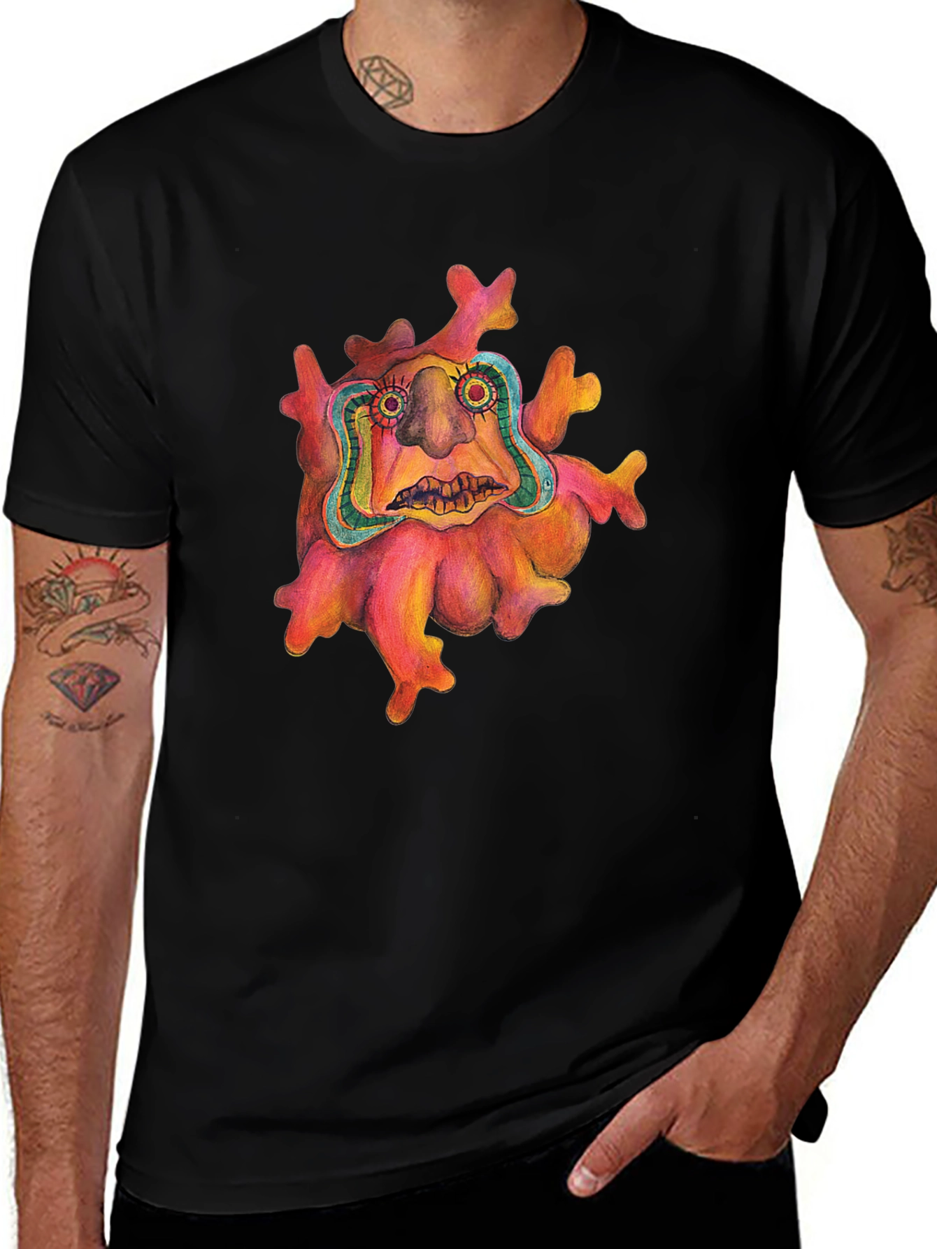 Variant 8 of Psychedelic Face T-Shirt - Unique Graphic Tee