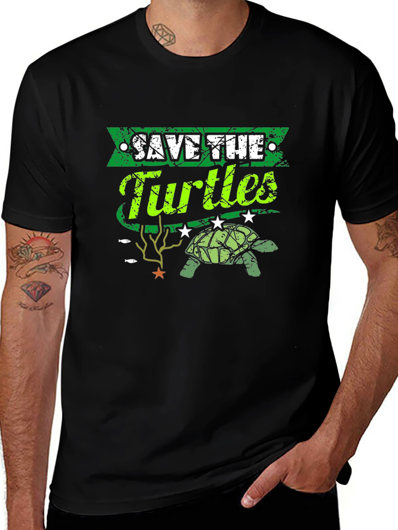 Variant 19 of Save the Turtles Graphic T-Shirt - Environmental Awareness