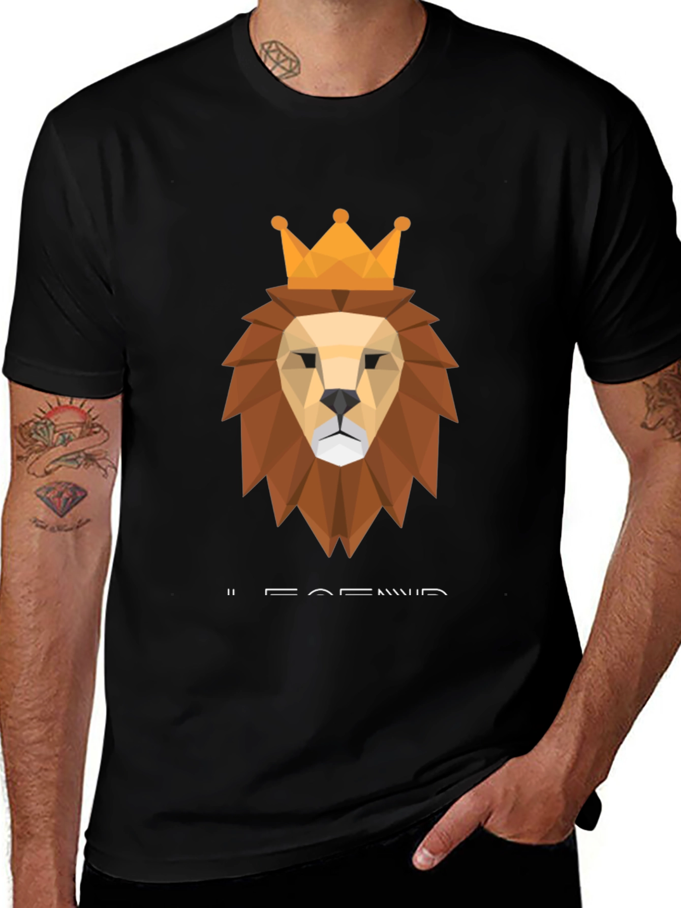 Variant 15 of King Lion Graphic Tee - Modern Polygon Design