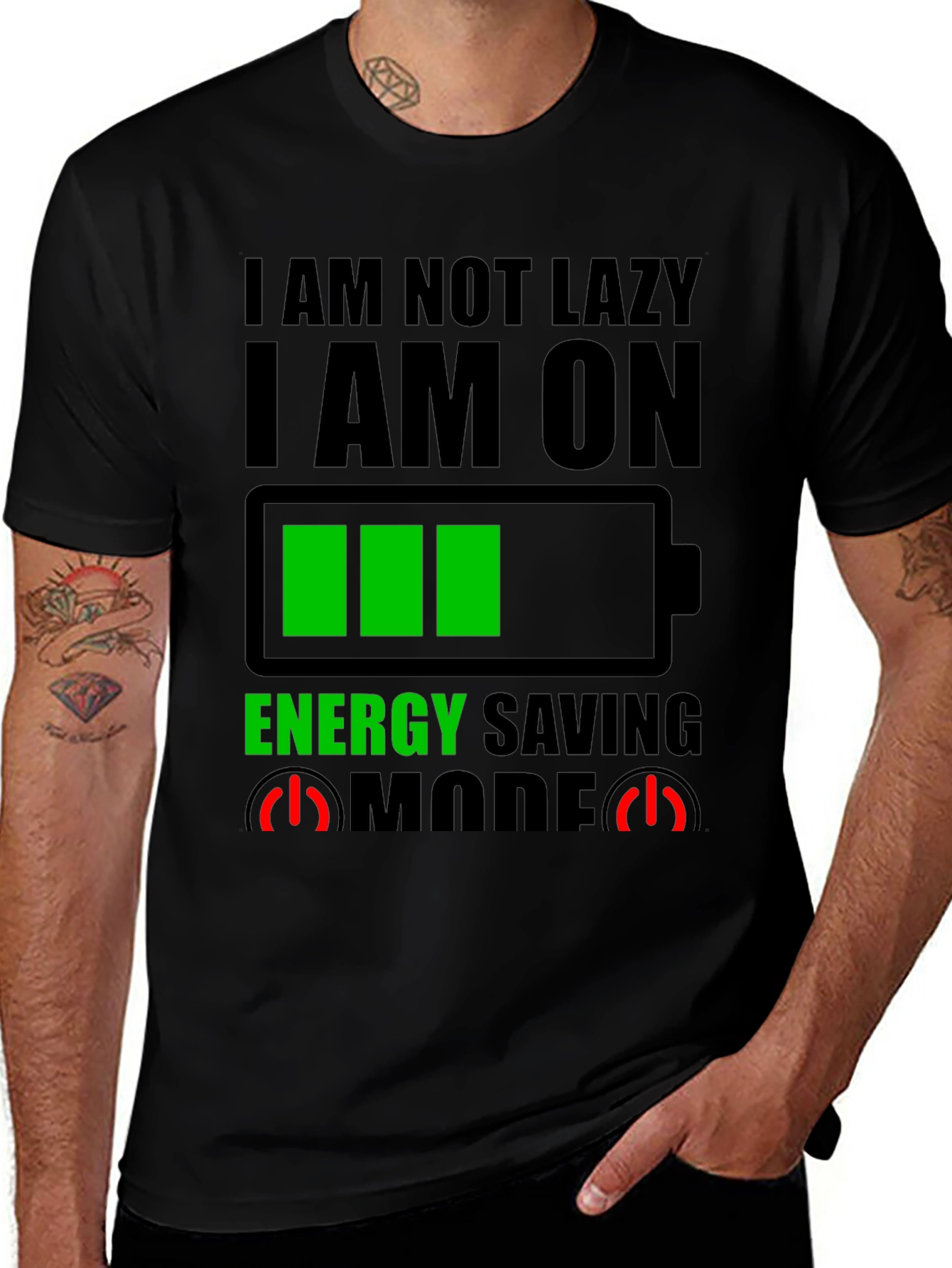 Variant 14 of Energy Saving Mode Graphic Tee - Novelty T-Shirt