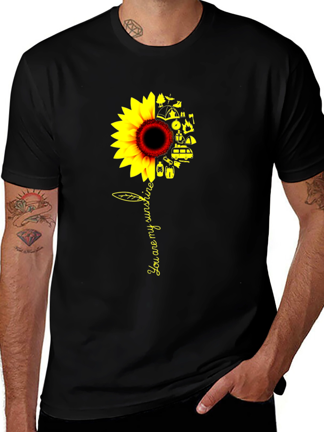 Variant 18 of Sunflower Camping T-Shirt - You Are My Sunshine