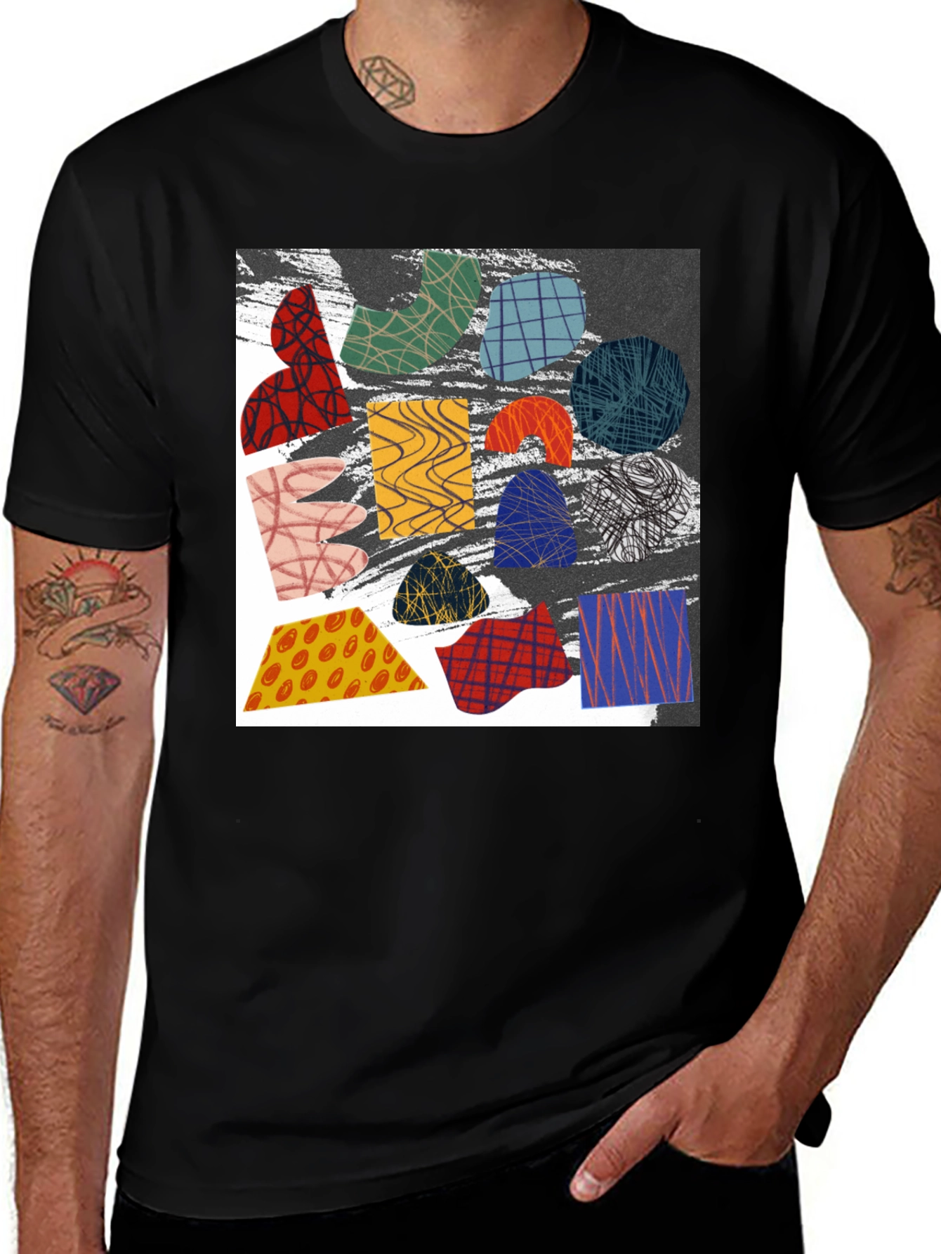 Variant 13 of Abstract Pattern Graphic Tee - Modern Art Shirt