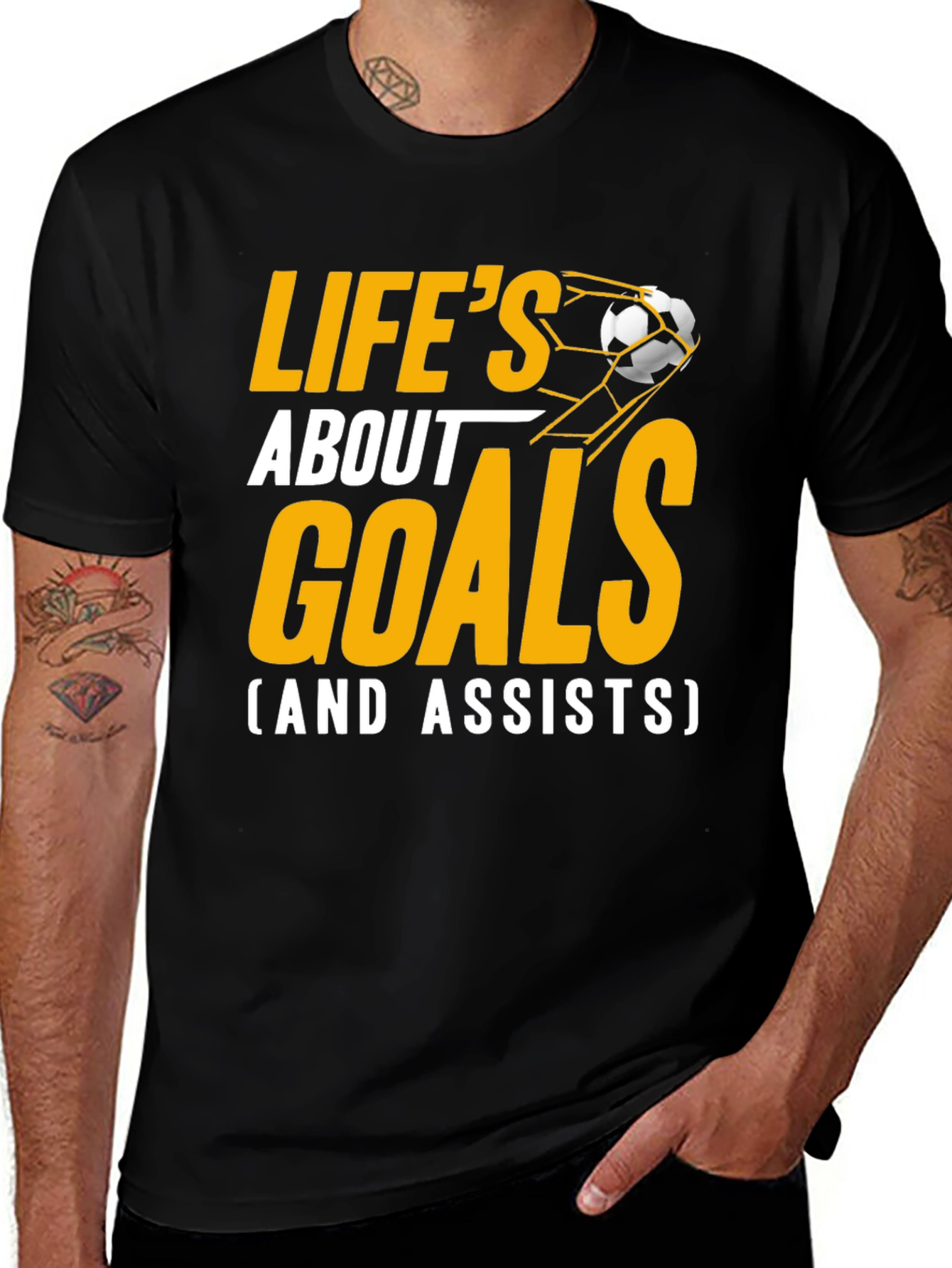 Variant 2 of Life's About Goals Soccer T-Shirt