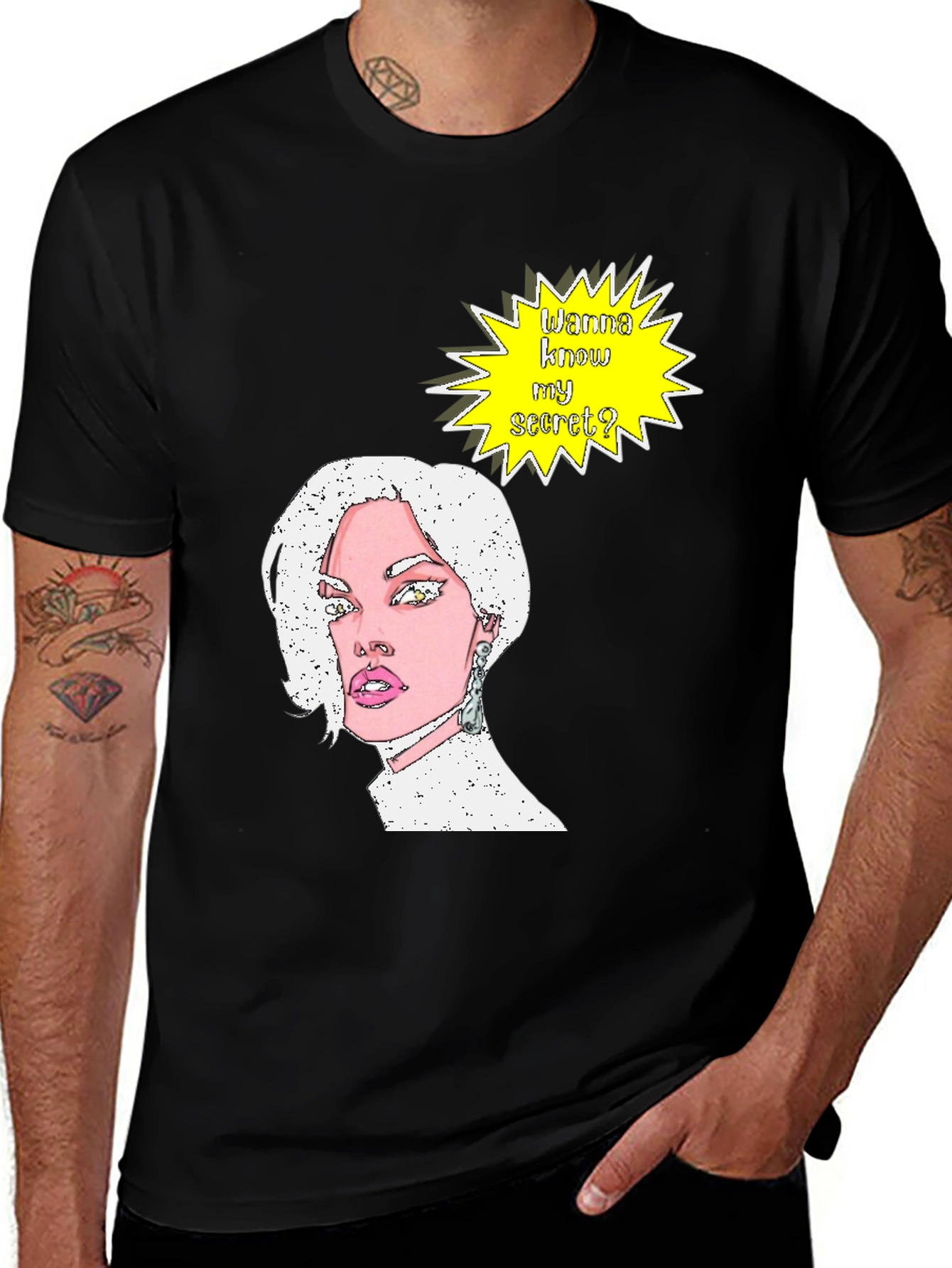 Variant 2 of Secret Graphic Tee - Edgy Style