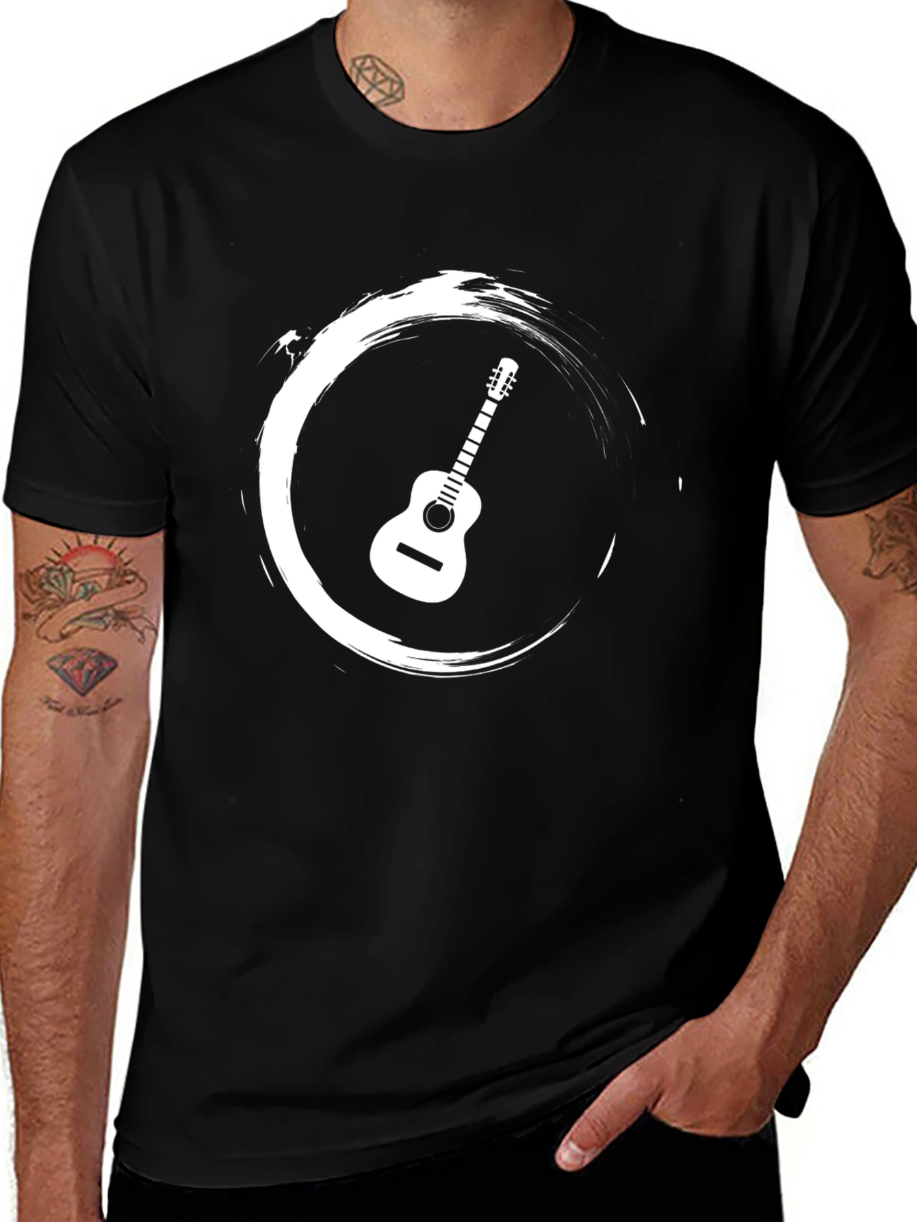 Variant 16 of Guitar Circle Graphic Tee - Stylish Musician T-Shirt