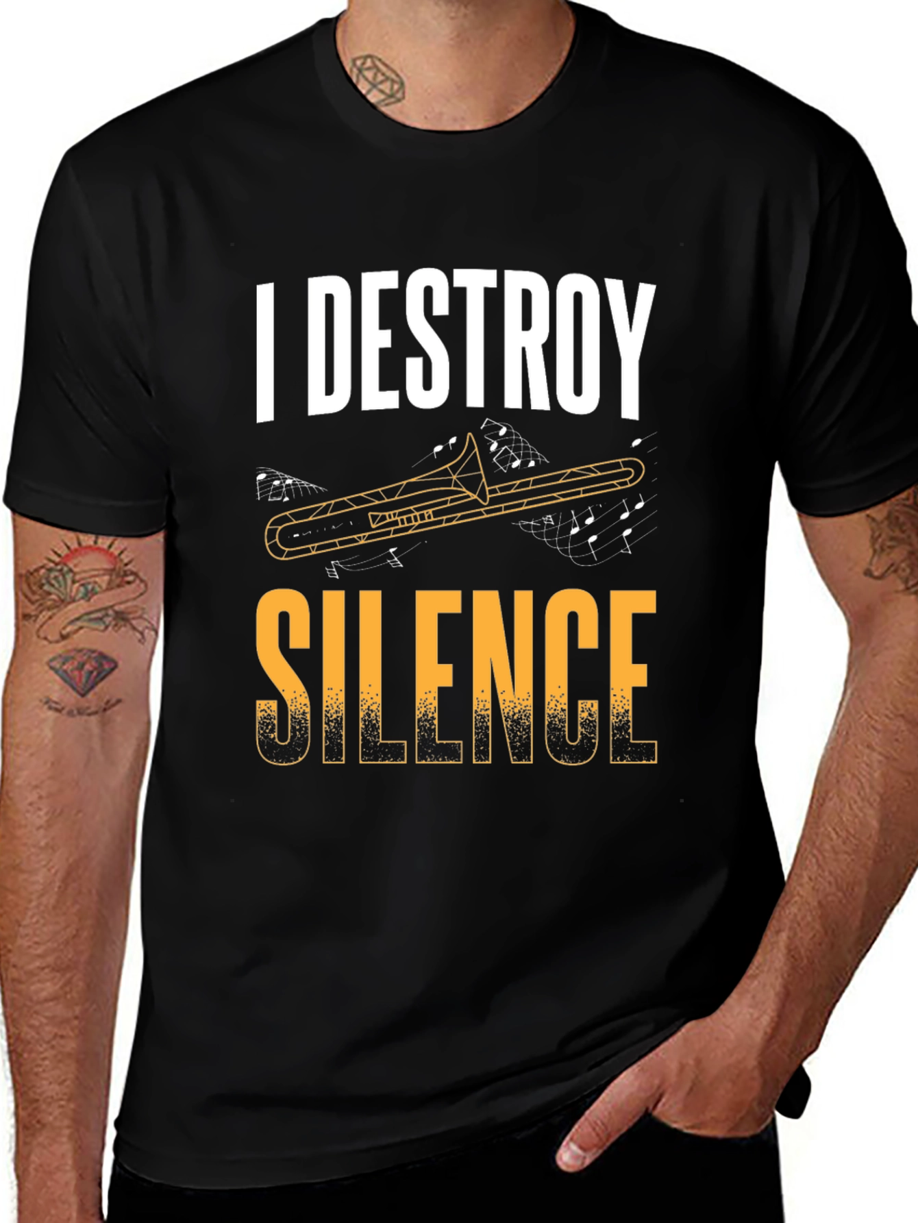 Variant 6 of I Destroy Silence Trombone T-Shirt
