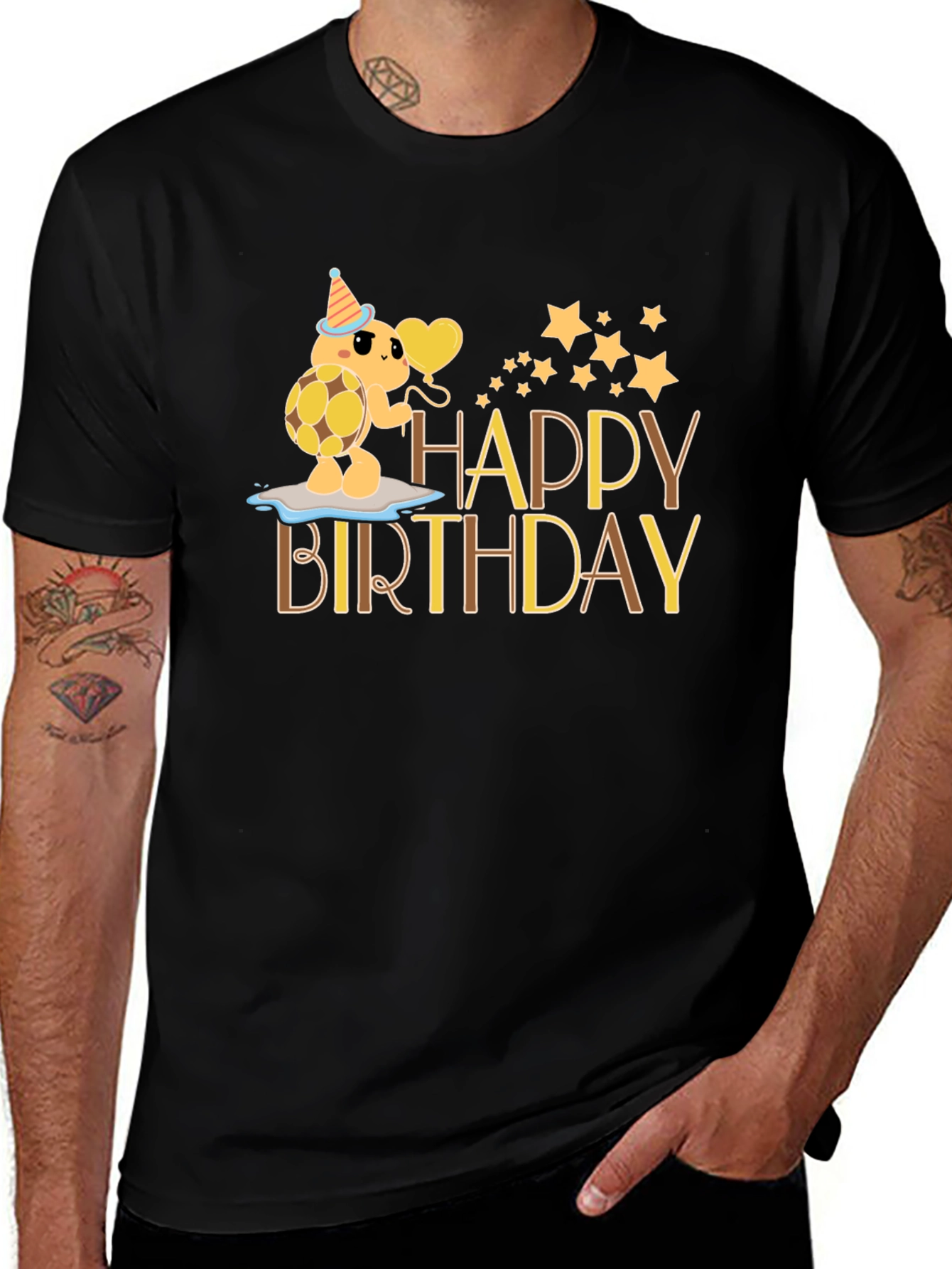 Variant 25 of Happy Birthday Turtle Graphic T-Shirt
