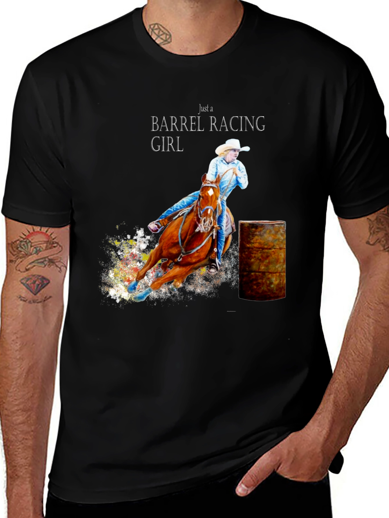 Variant 17 of Barrel Racing Girl T-Shirt - Equestrian Tee