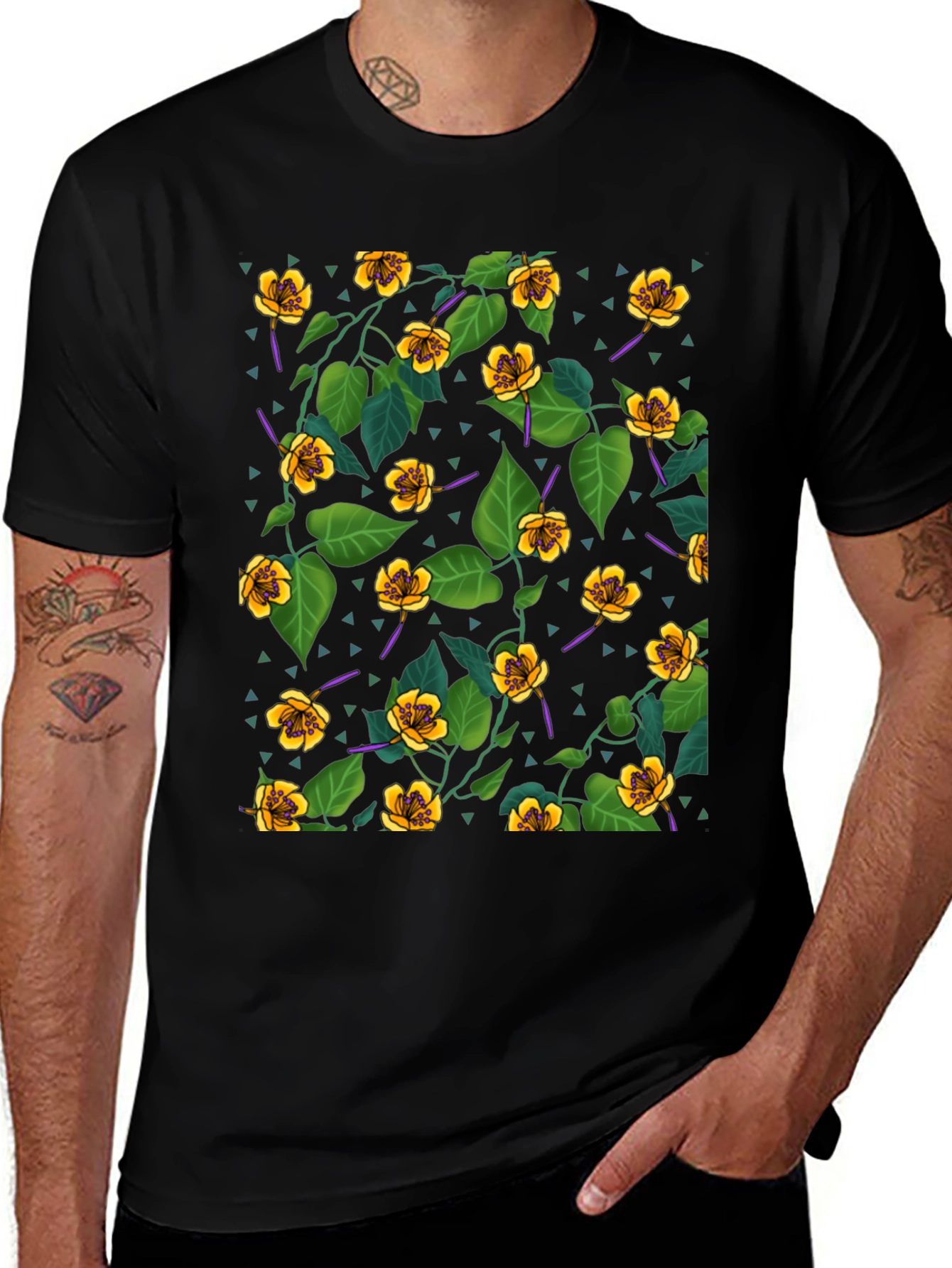 Floral Print Crew Neck T-Shirt