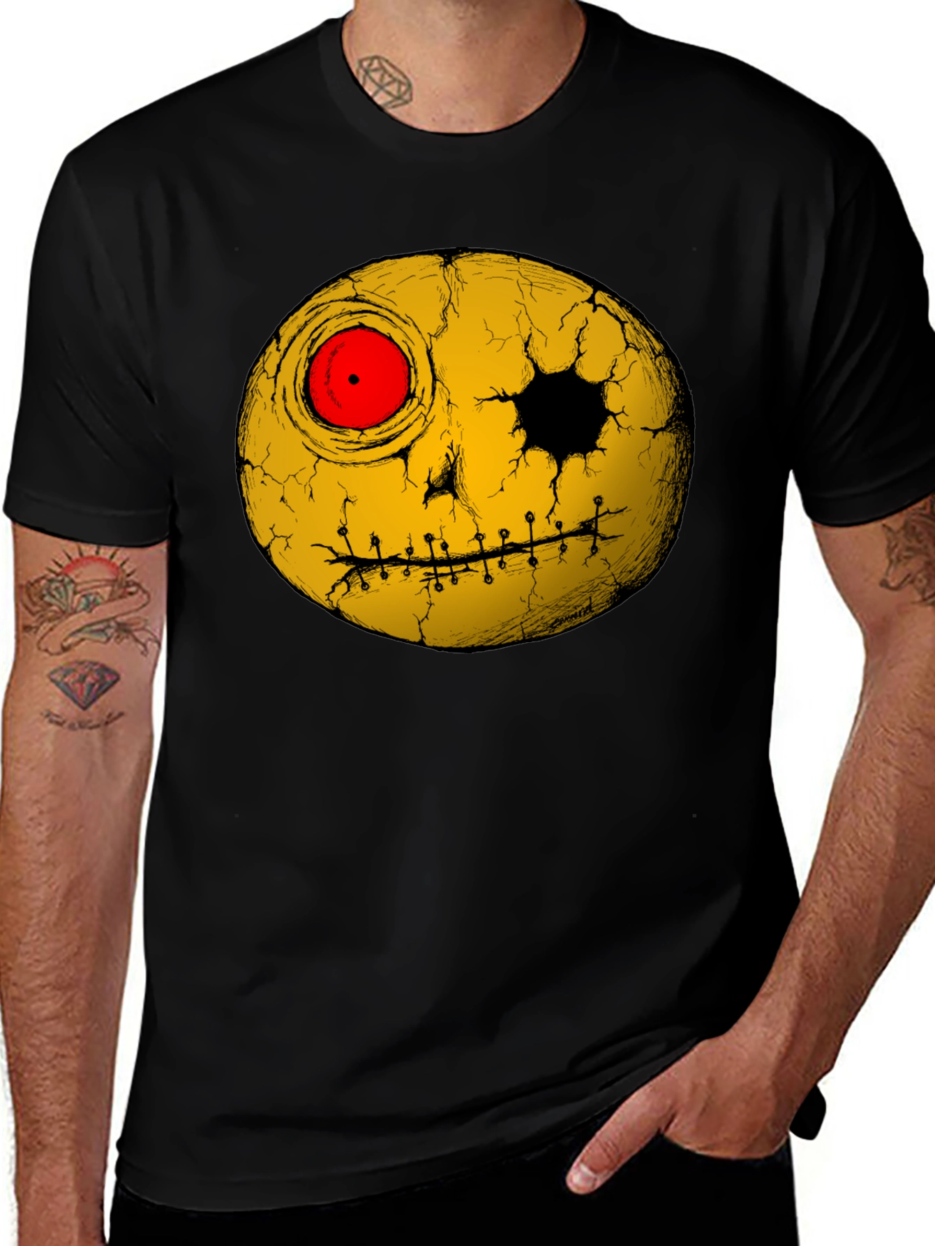 Creepy Smiley Face Graphic T-Shirt