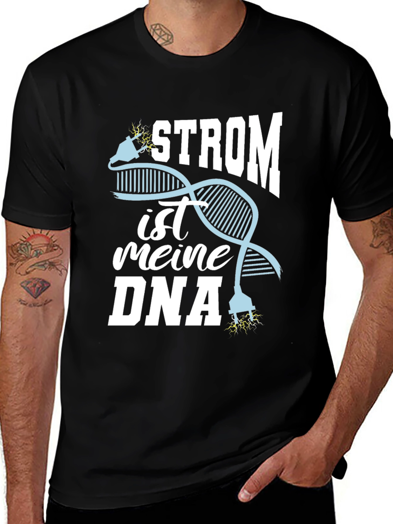Variant 6 of Strom ist meine DNA T-Shirt - Electrician DNA Tee