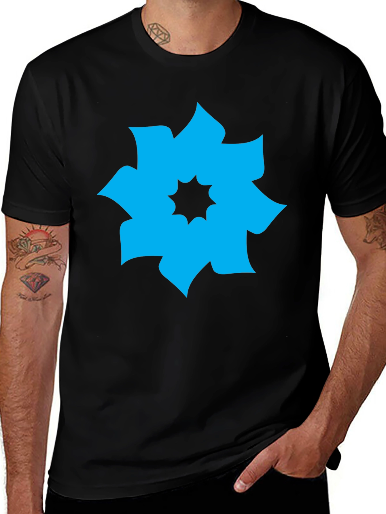 Variant 13 of Geometric Flower Graphic Tee - Modern Casual Shirt