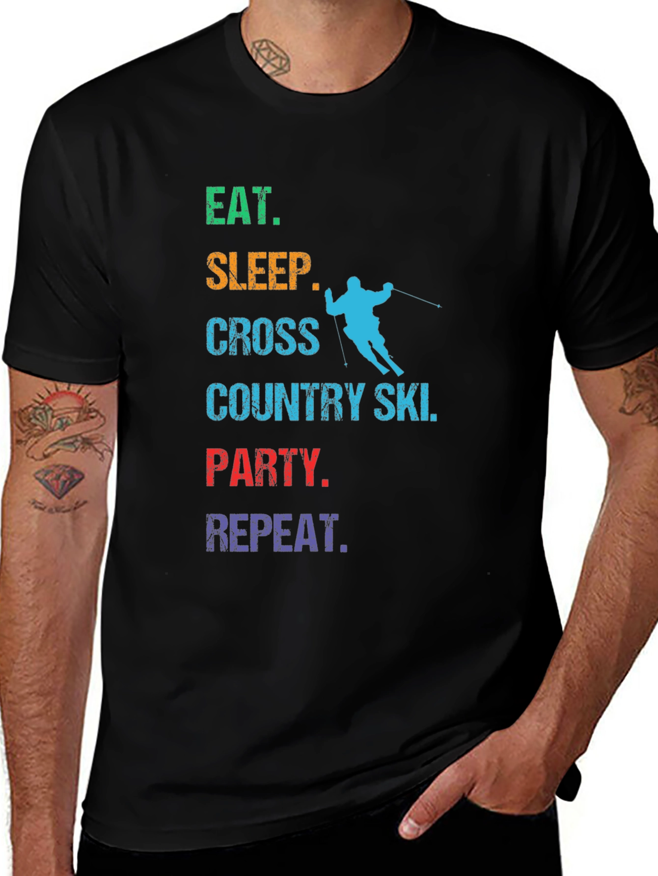 Variant 2 of Eat Sleep Cross Country Ski Party Repeat T-Shirt