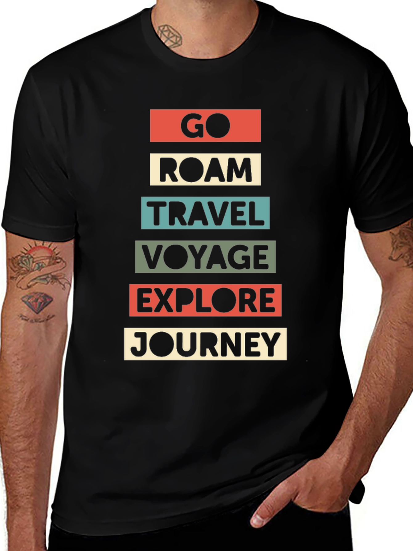 Variant 12 of Go Roam Travel Graphic T-Shirt