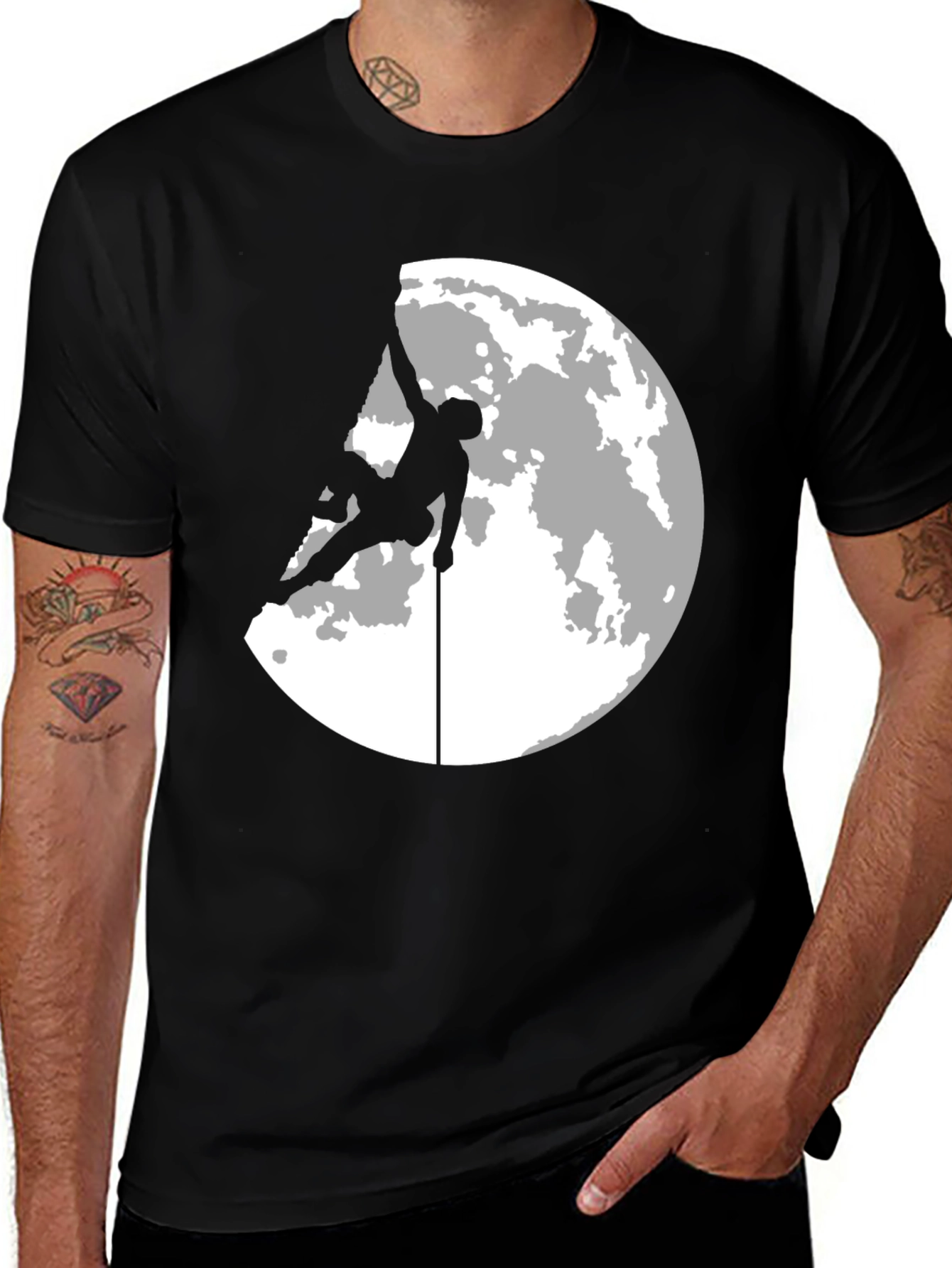 Variant 8 of Climber Moon Silhouette Graphic T-Shirt