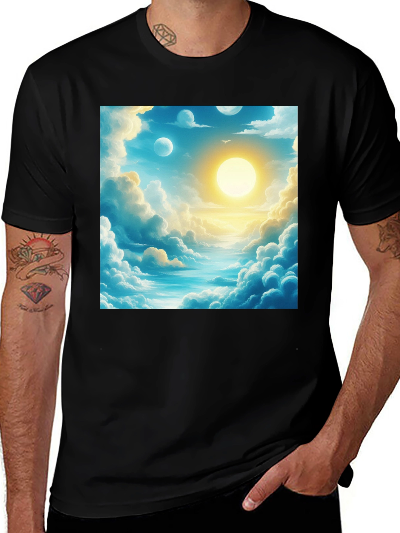 Variant 18 of Dreamscape Print Black Tee