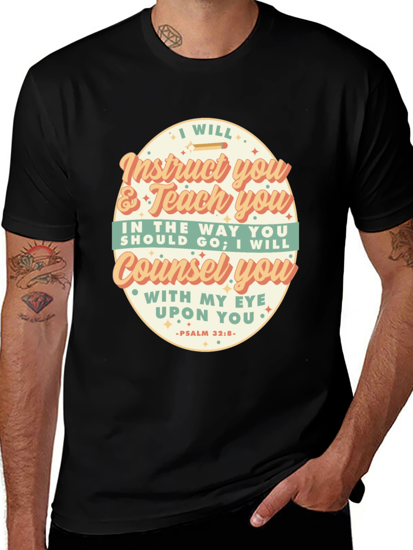 Variant 29 of I Will Instruct You Bible Verse T-Shirt