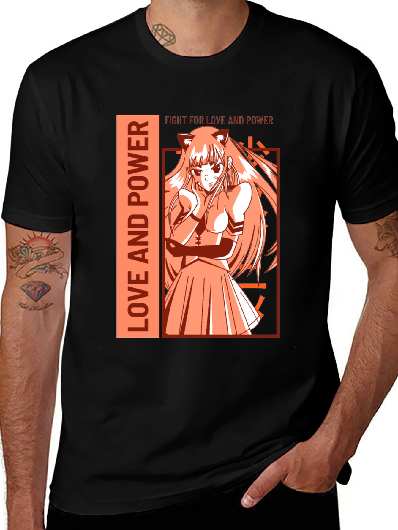 Variant 12 of Anime Style Love & Power T-Shirt