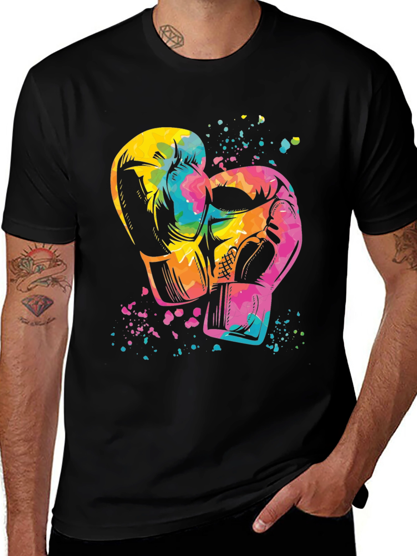 Variant 5 of Colorful Boxing Gloves Graphic T-Shirt