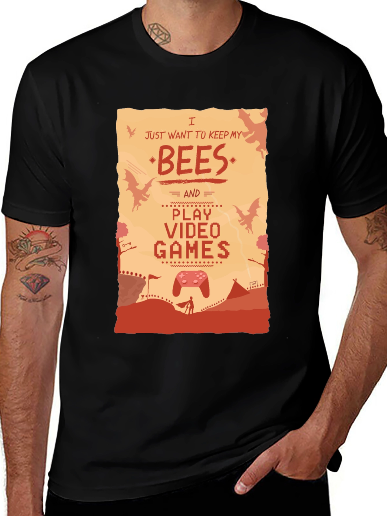 Variant 7 of Bees & Video Games Graphic T-Shirt