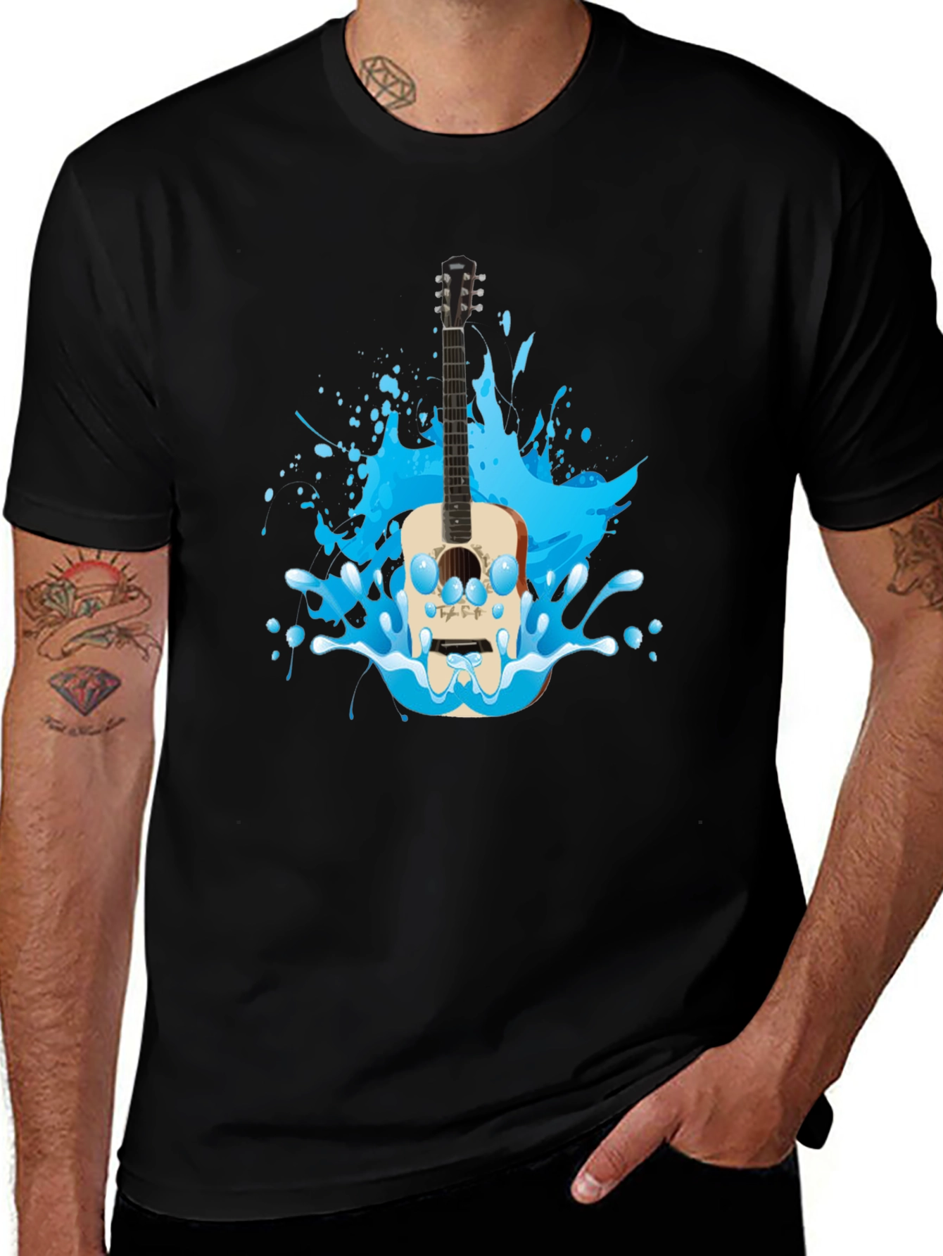 Variant 19 of Guitar Splash Graphic T-Shirt