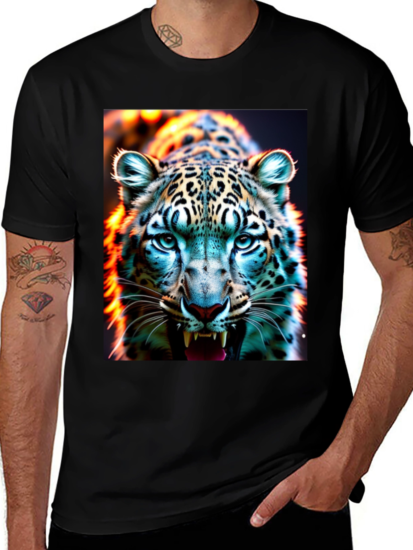 Variant 18 of Leopard Graphic T-Shirt - Fierce Style