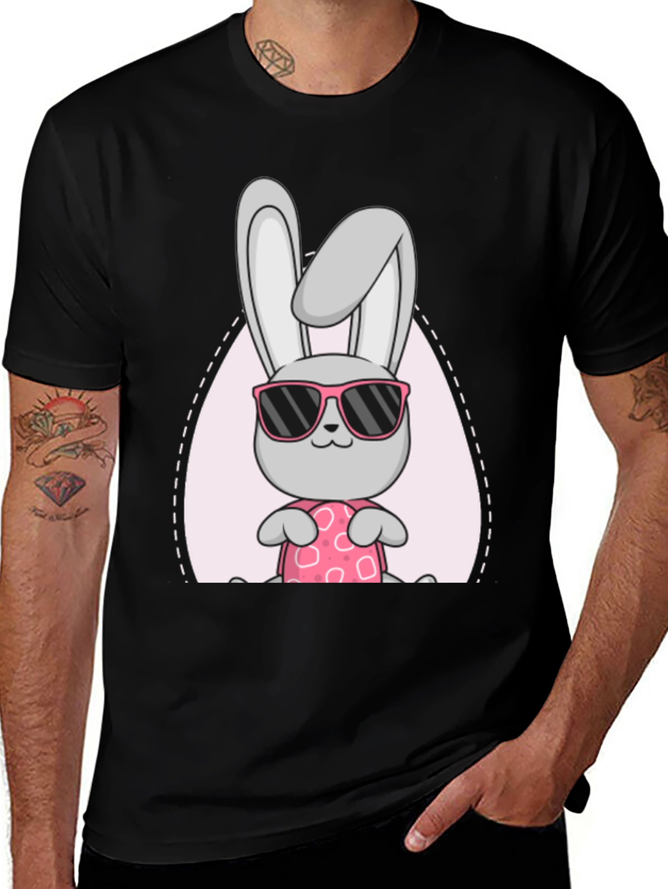 Cool Easter Bunny Graphic T-Shirt