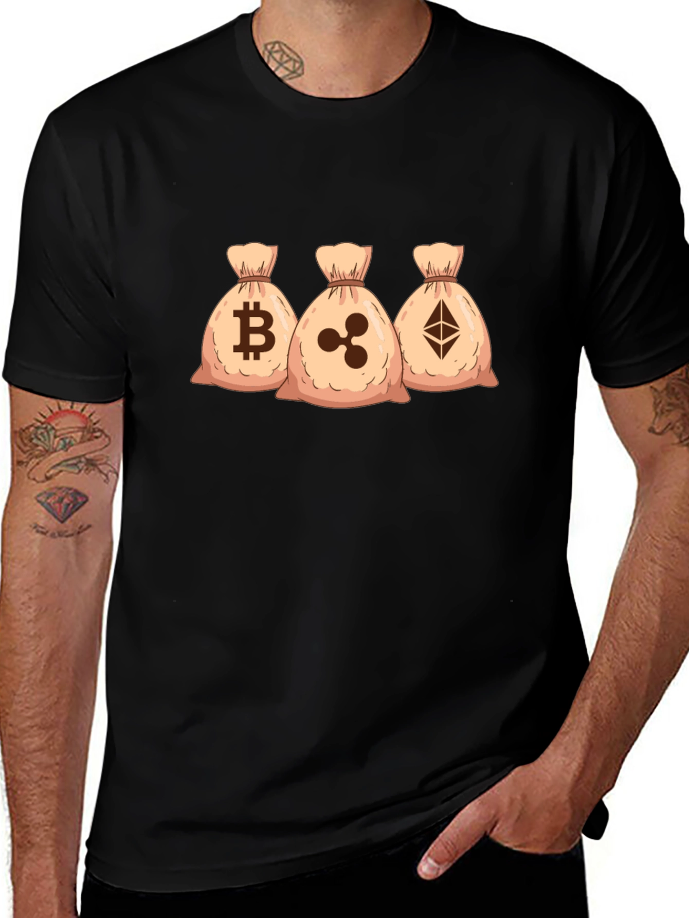Variant 2 of Crypto Currency T-Shirt - Bitcoin, Ripple, Ethereum