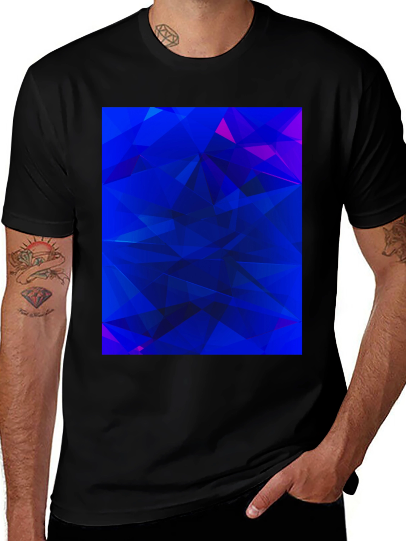 Variant 27 of Geometric Abstract Blue T-Shirt